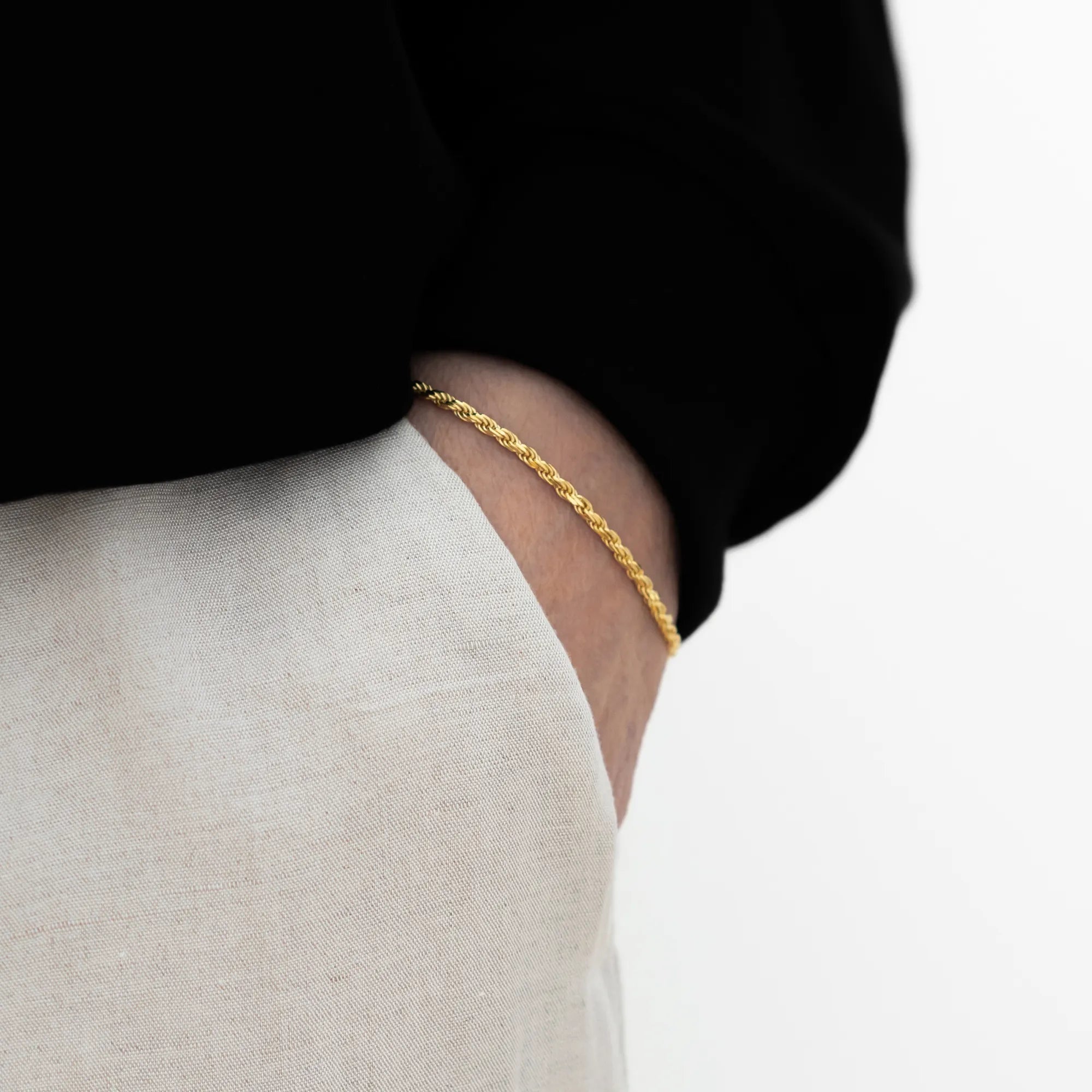 2.5mm Rope Bracelet Gold