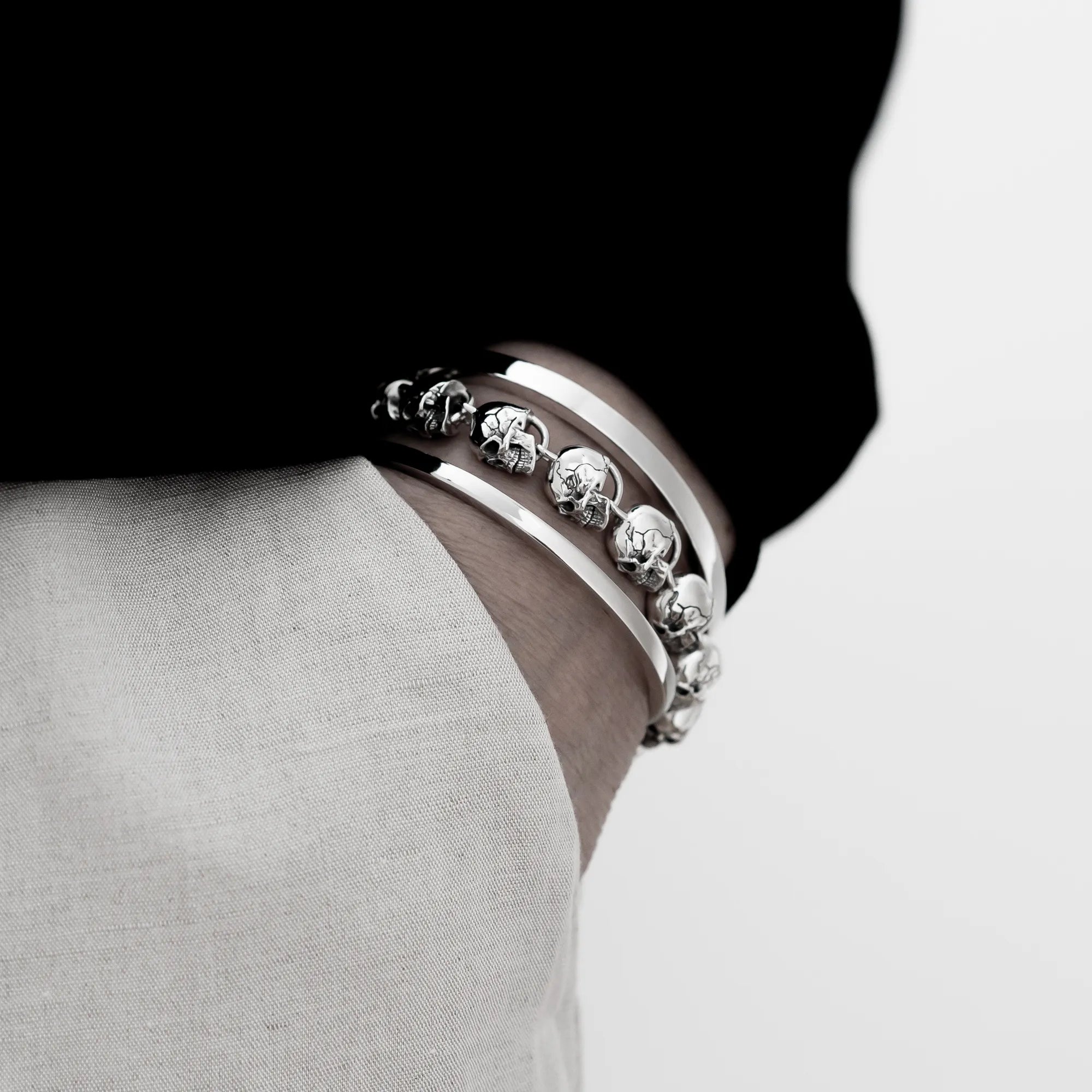 Anatomical Skull Bracelet 925 Sterling Silver