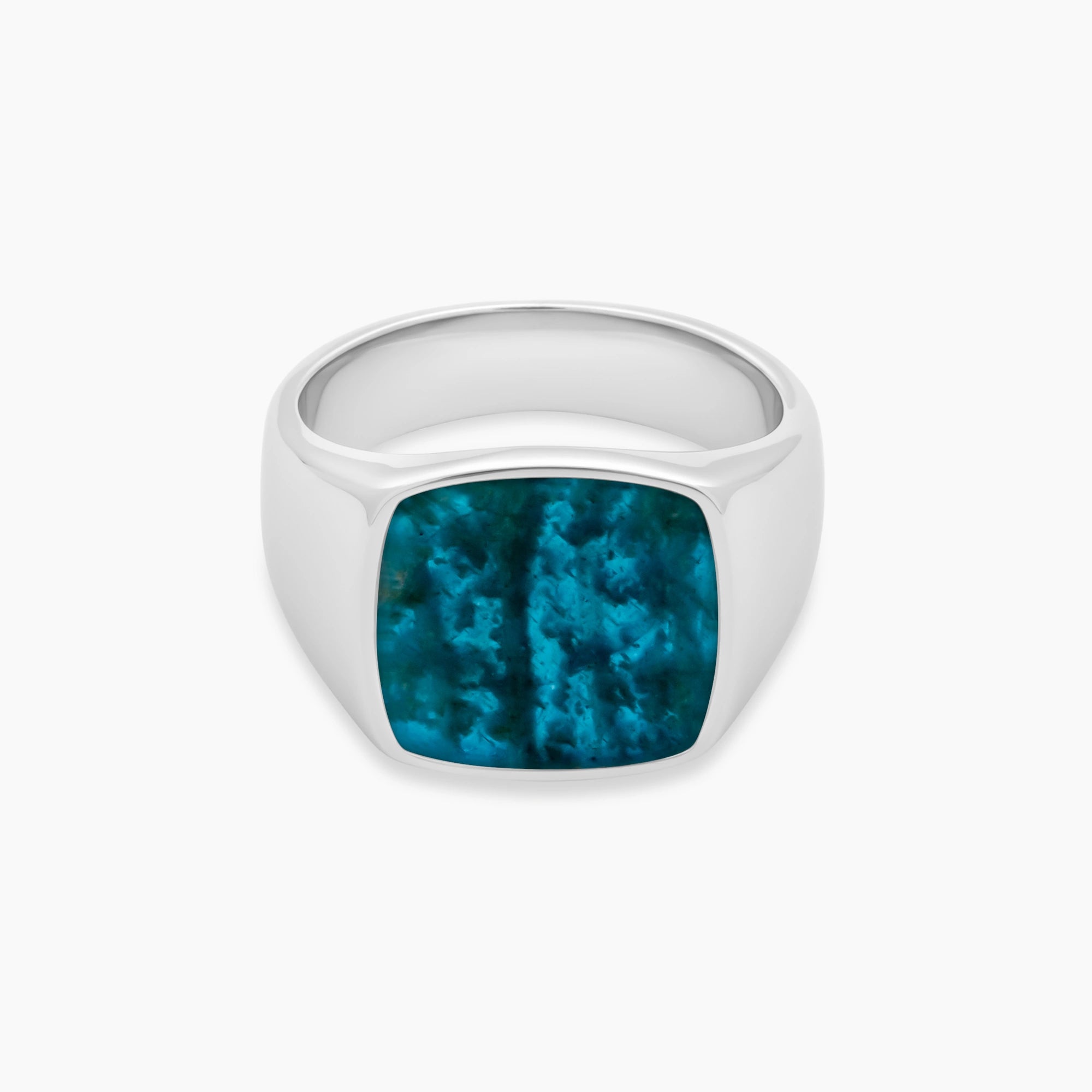 Apatite Signet Ring 17mm Sterling Silver