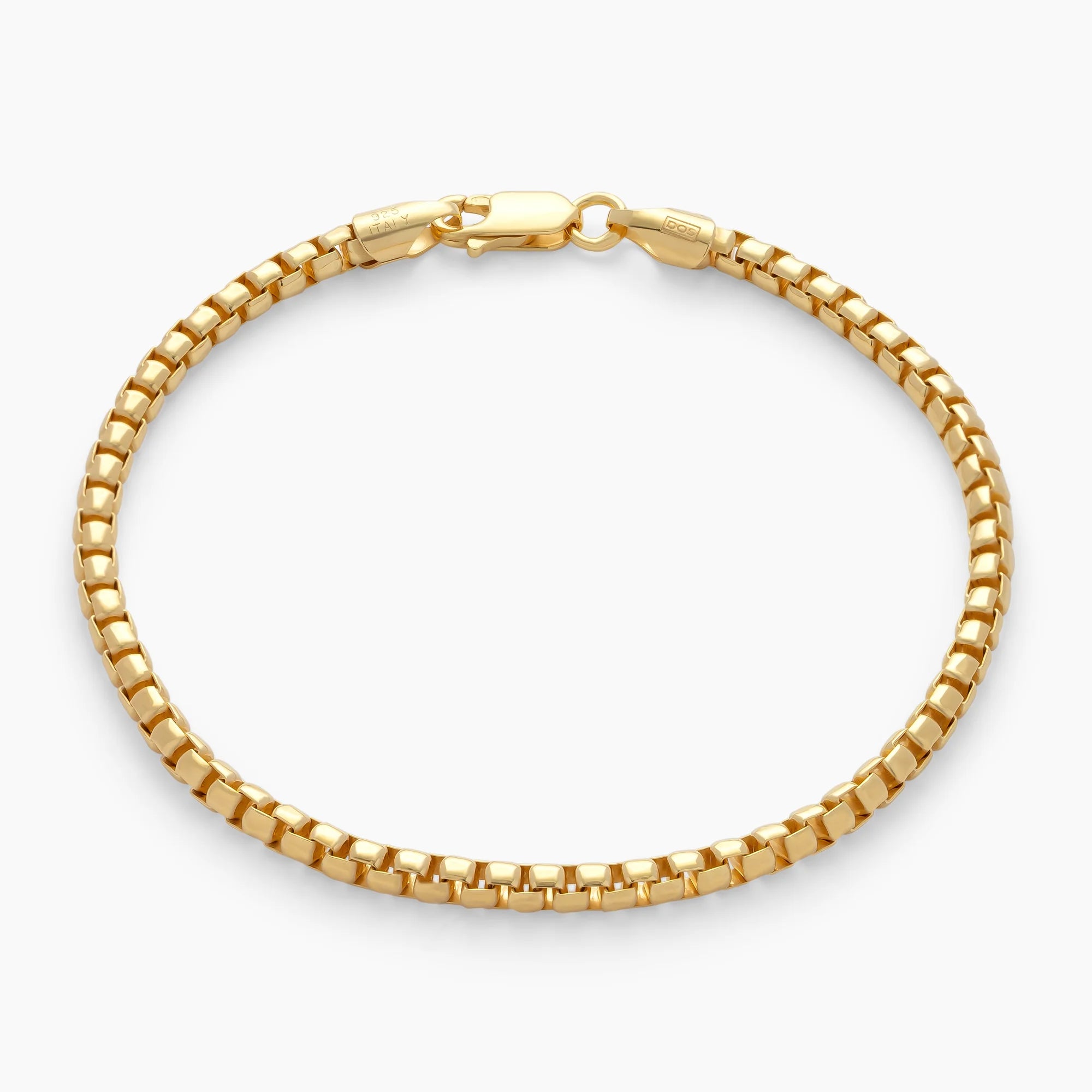 Box Bracelet 3mm in 18k Gold Vermeil