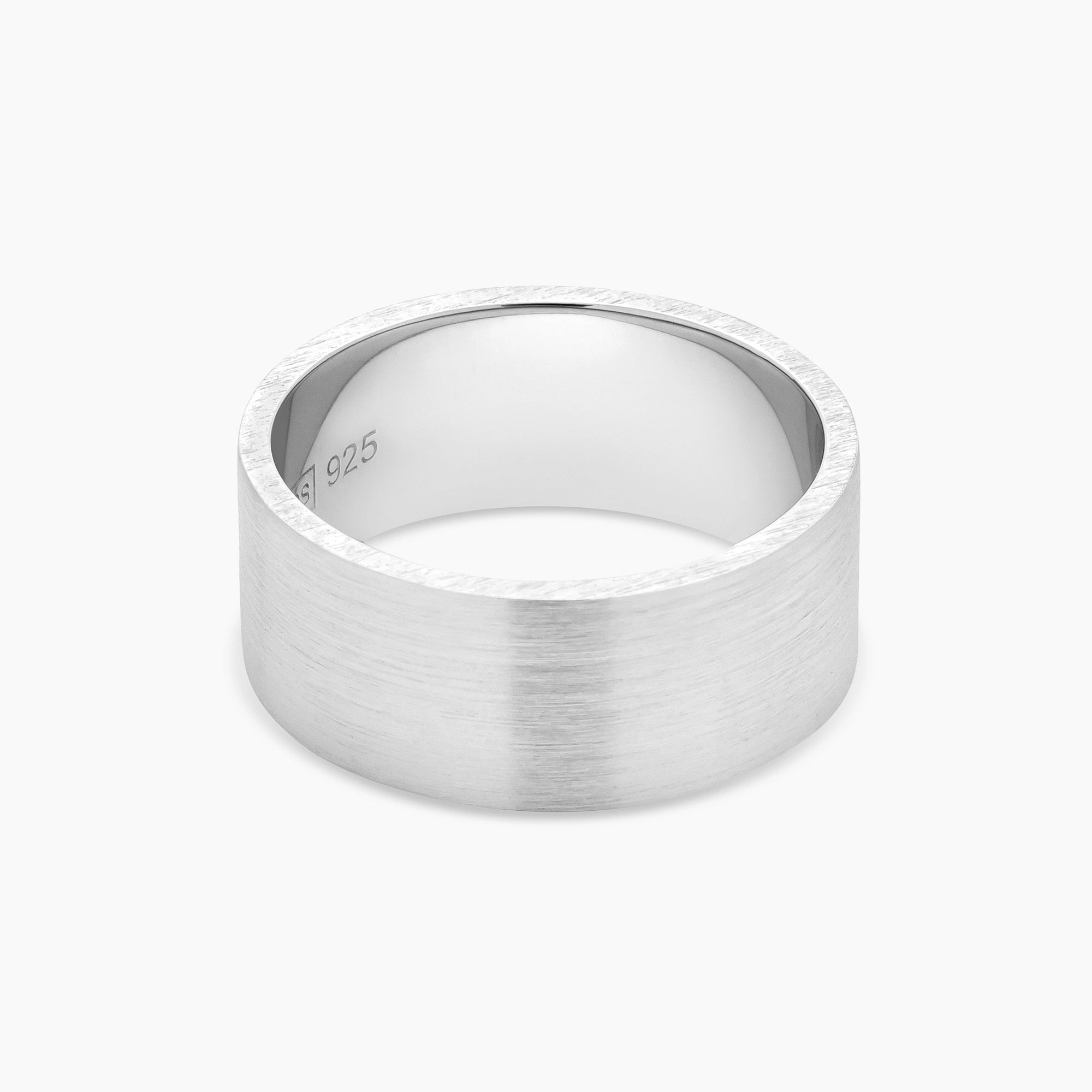 Brushed 12mm Ring Sterling Silver - Front