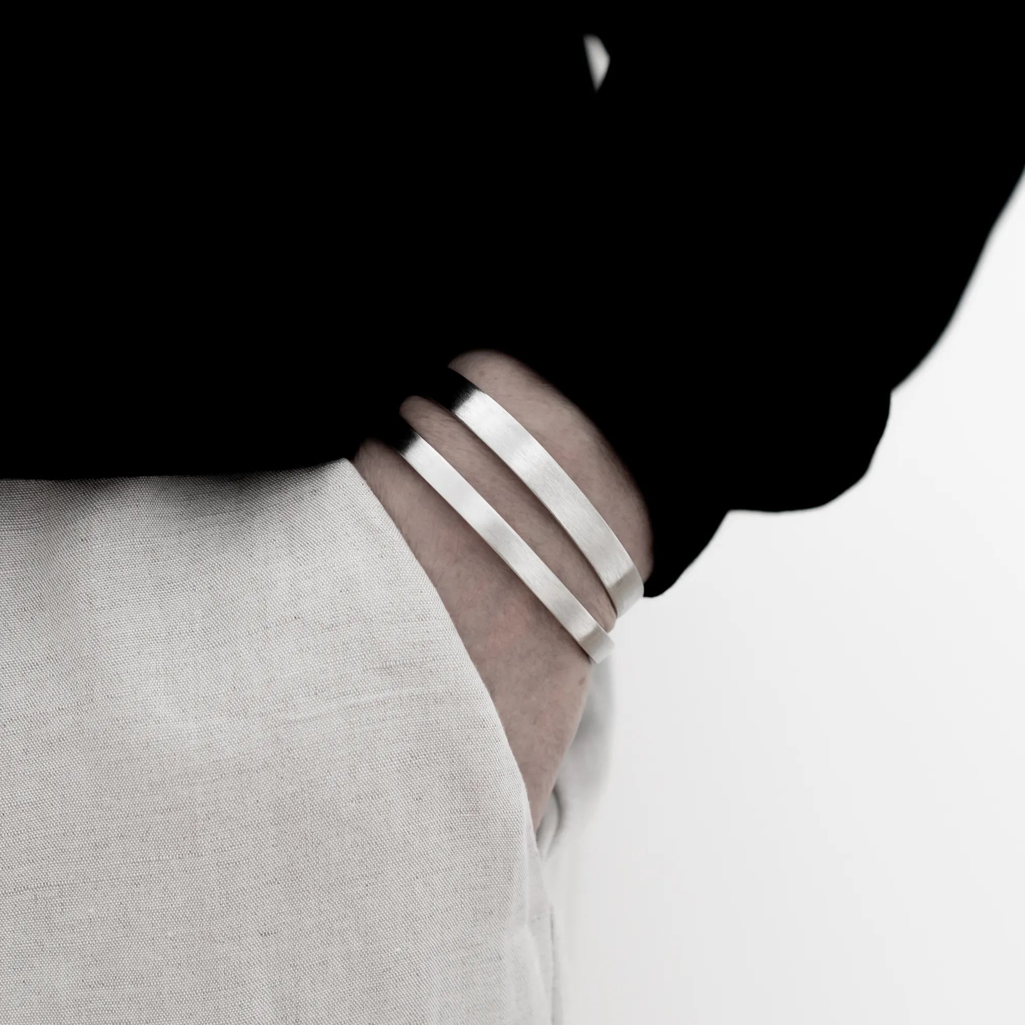 Brushed Cuff Bracelets Sterling Silver