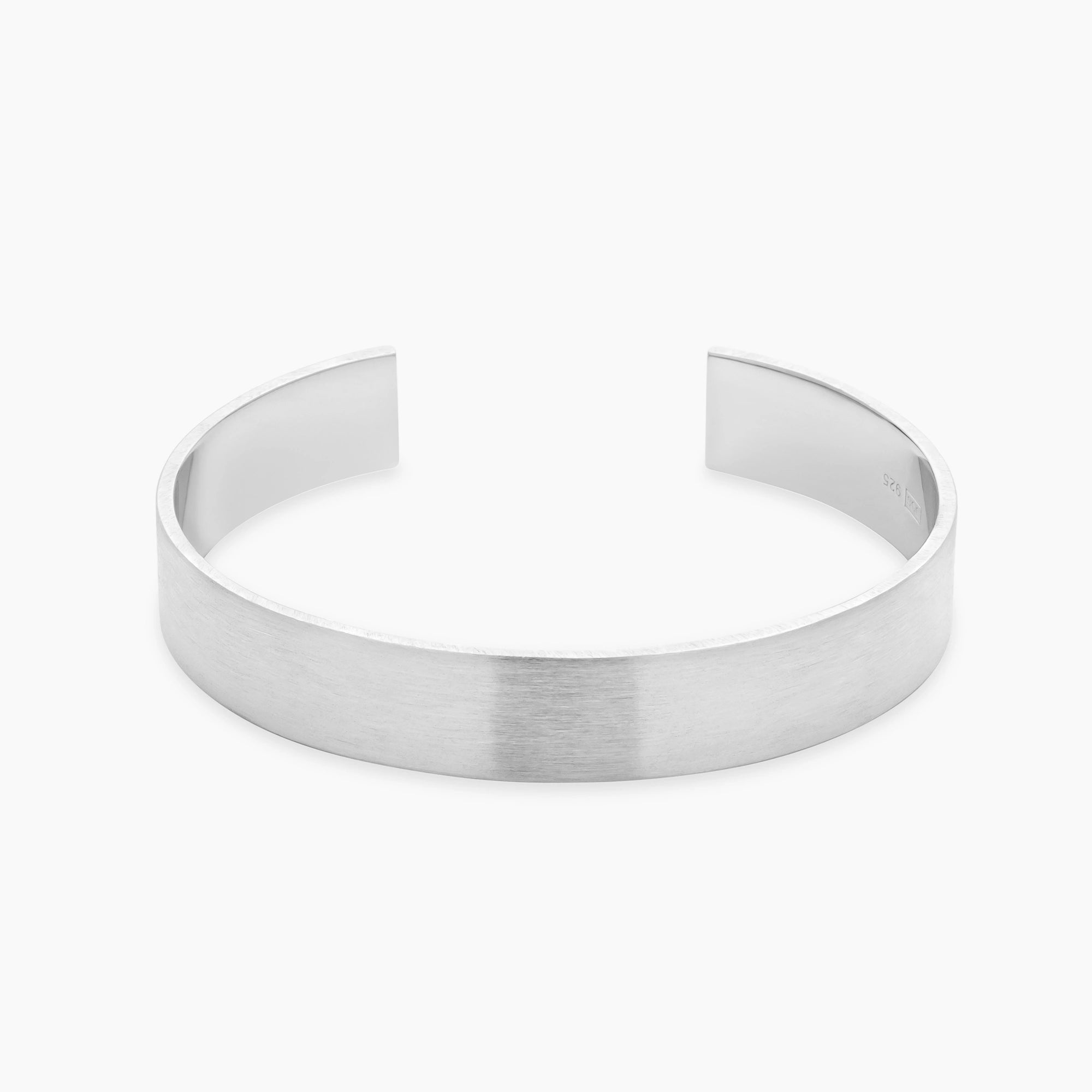 Brushed Cuff Bracelet 12mm Sterling Silver