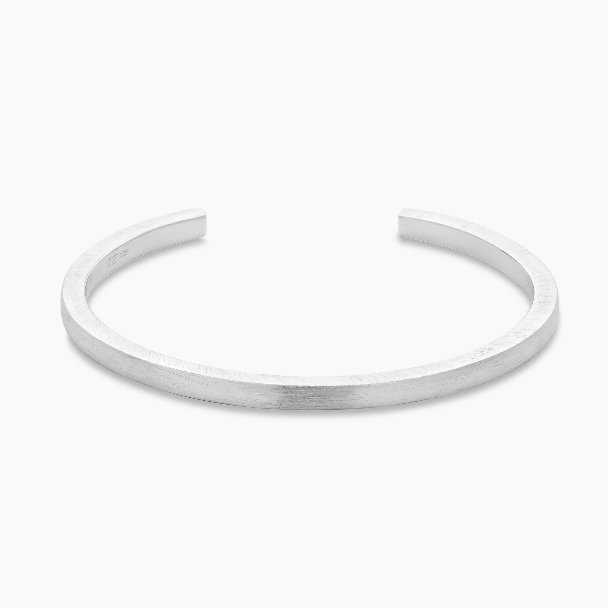 Brushed Cuff Bracelet 4mm Sterling Silver