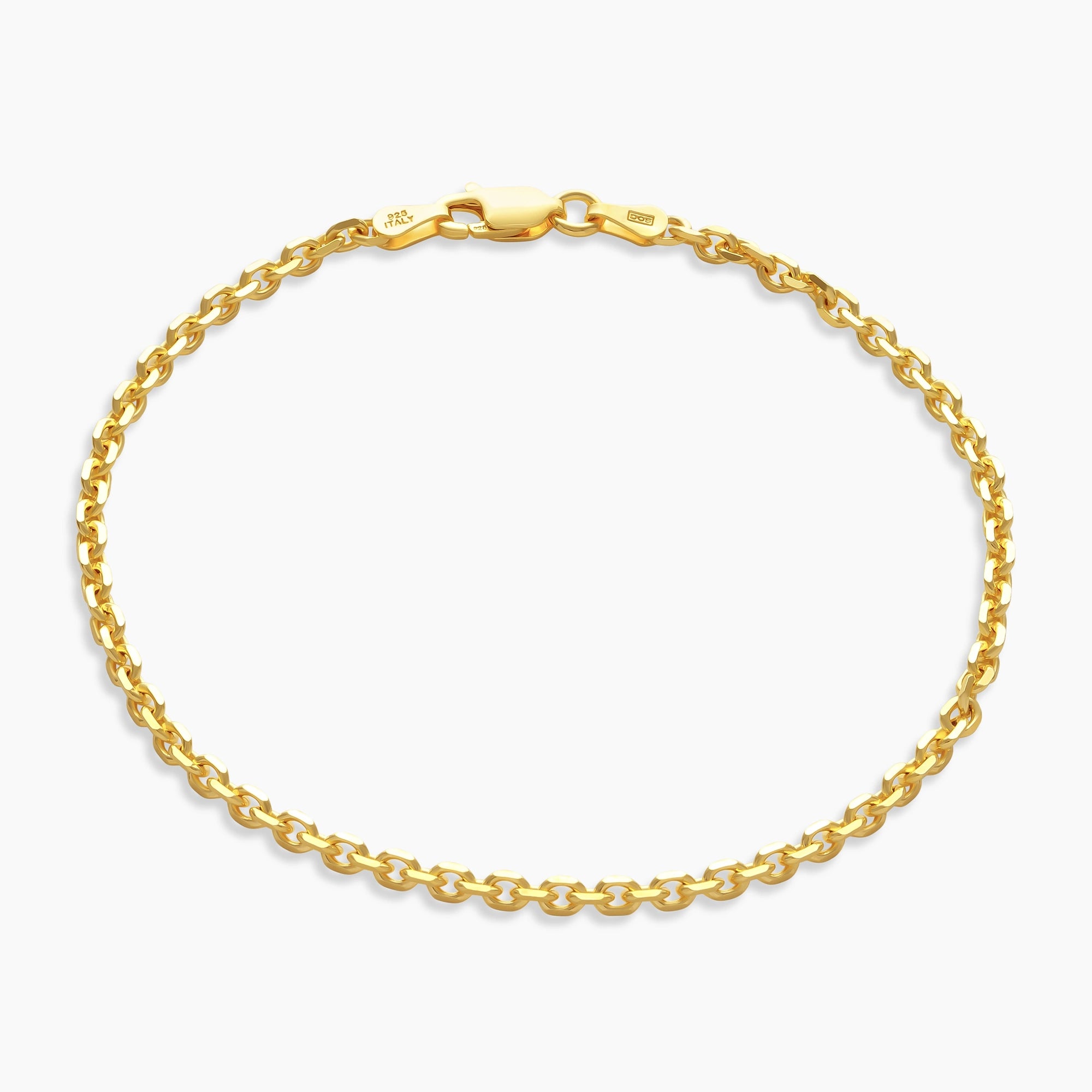 Cable Bracelet 2mm 18k Gold Vermeil