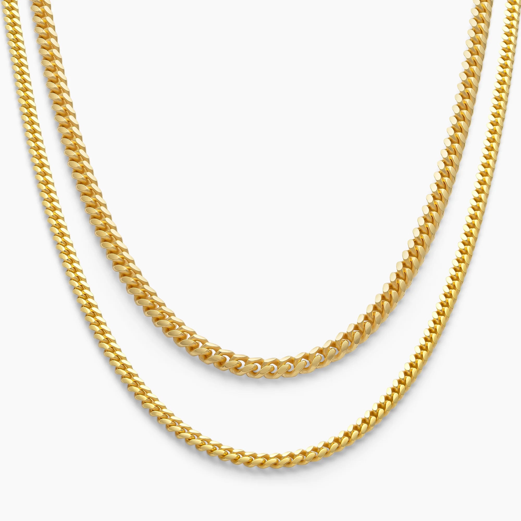 Cuban Link Chain Stack in 18k Gold Vermeil