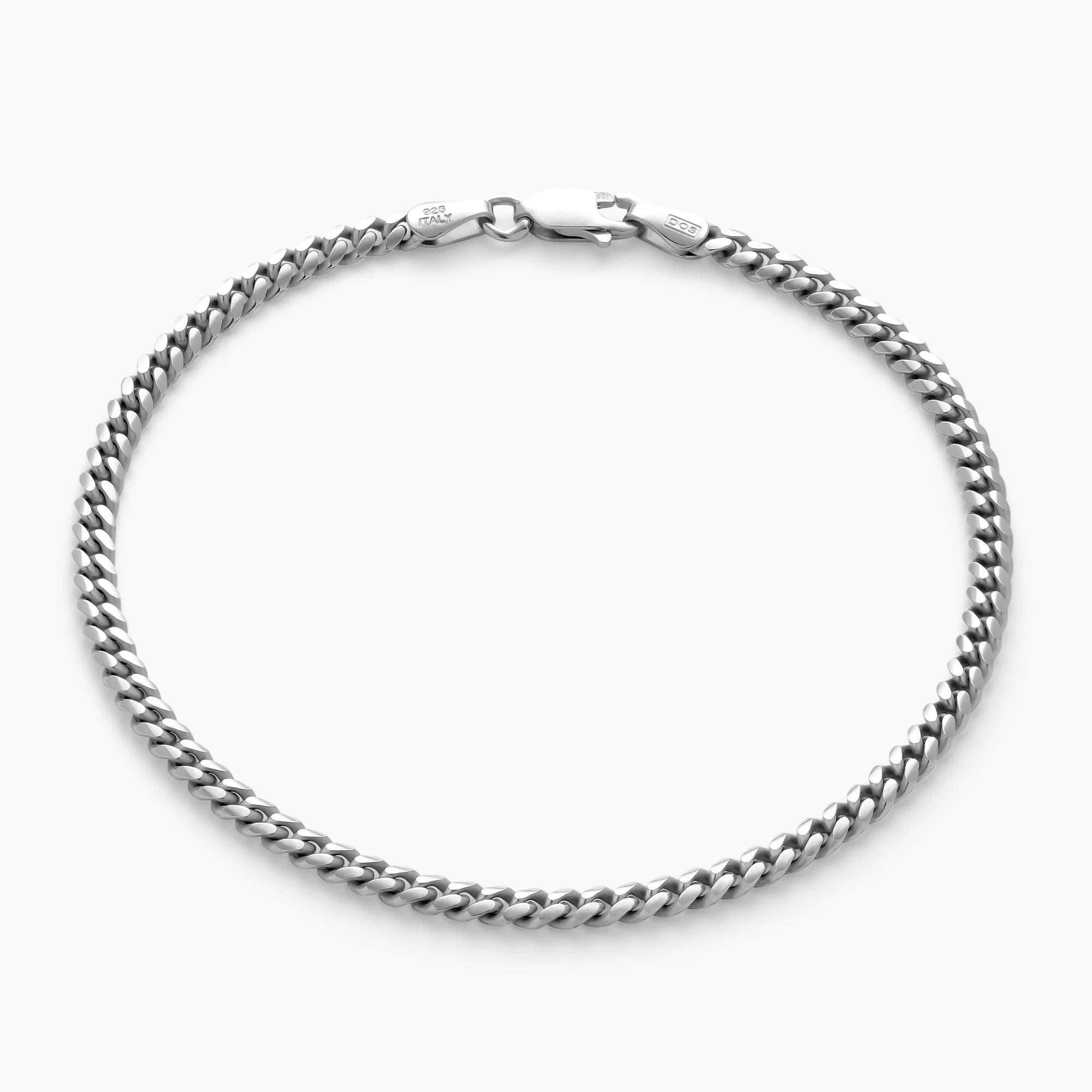 Cuban Link Bracelet 3mm in 925 Sterling Silver