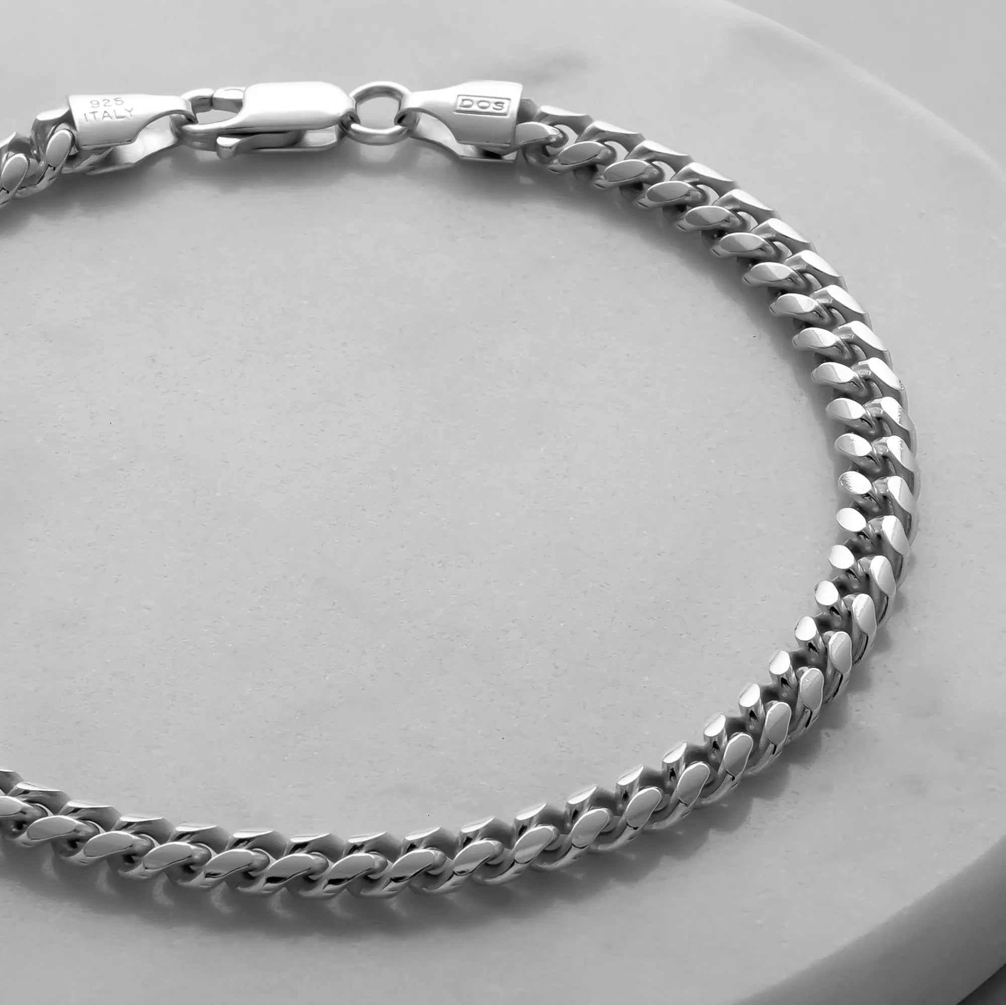 Cuban link bracelet 5mm silver