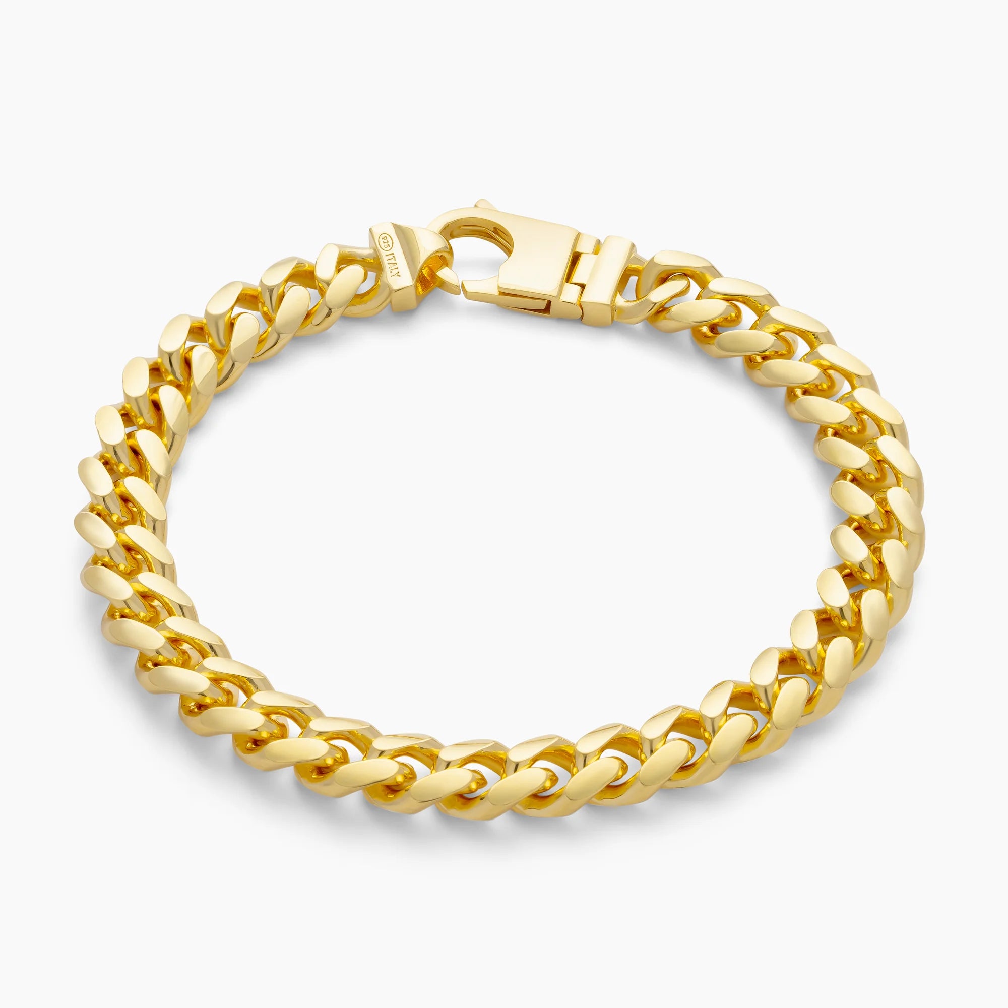 Cuban Link Bracelet 8mm in 18k Gold Vermeil