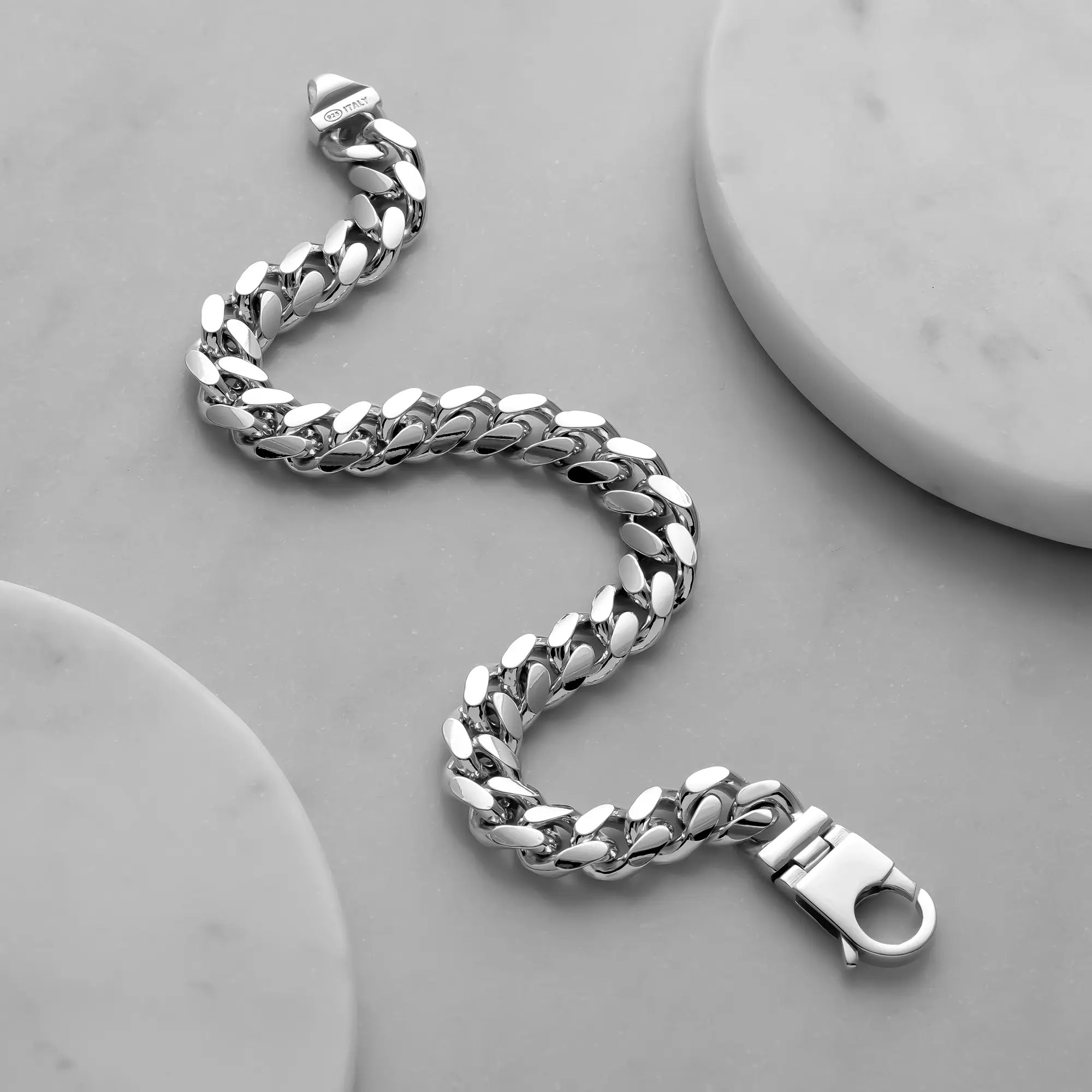 8mm Silver Cuban Link Bracelet