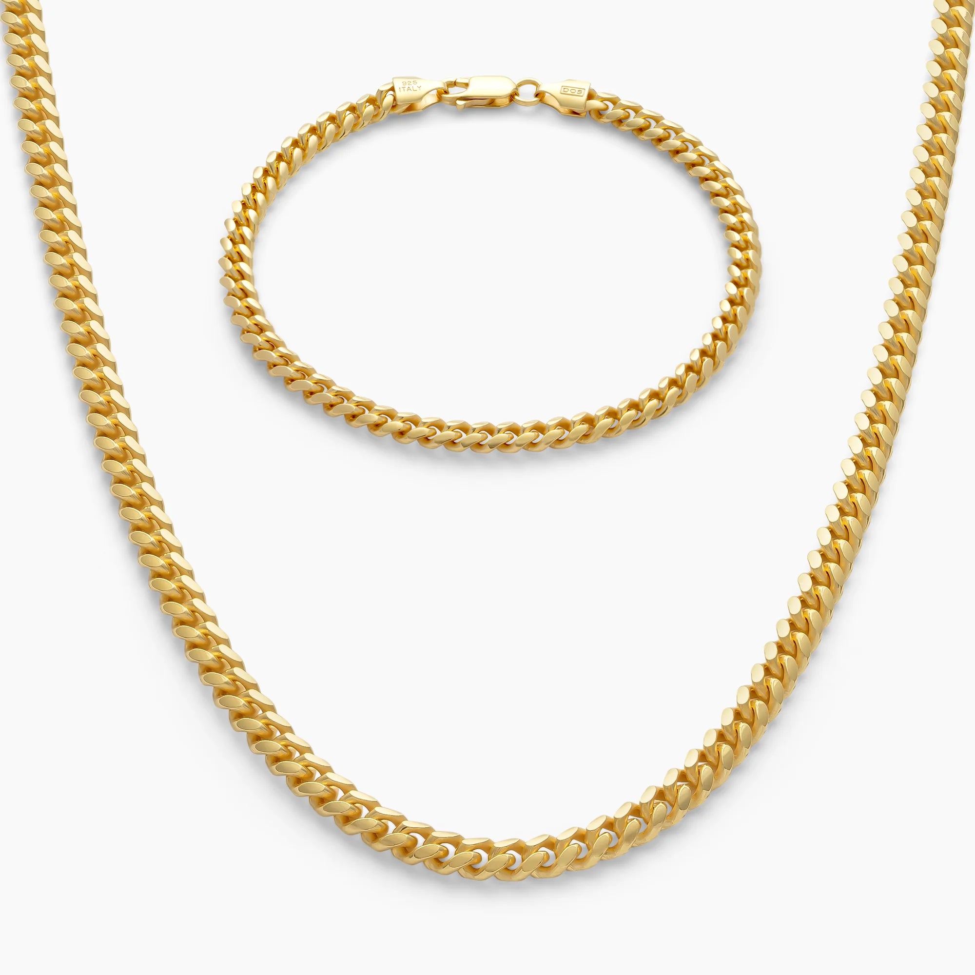 Cuban Link Set 5mm in 18k Gold Vermeil