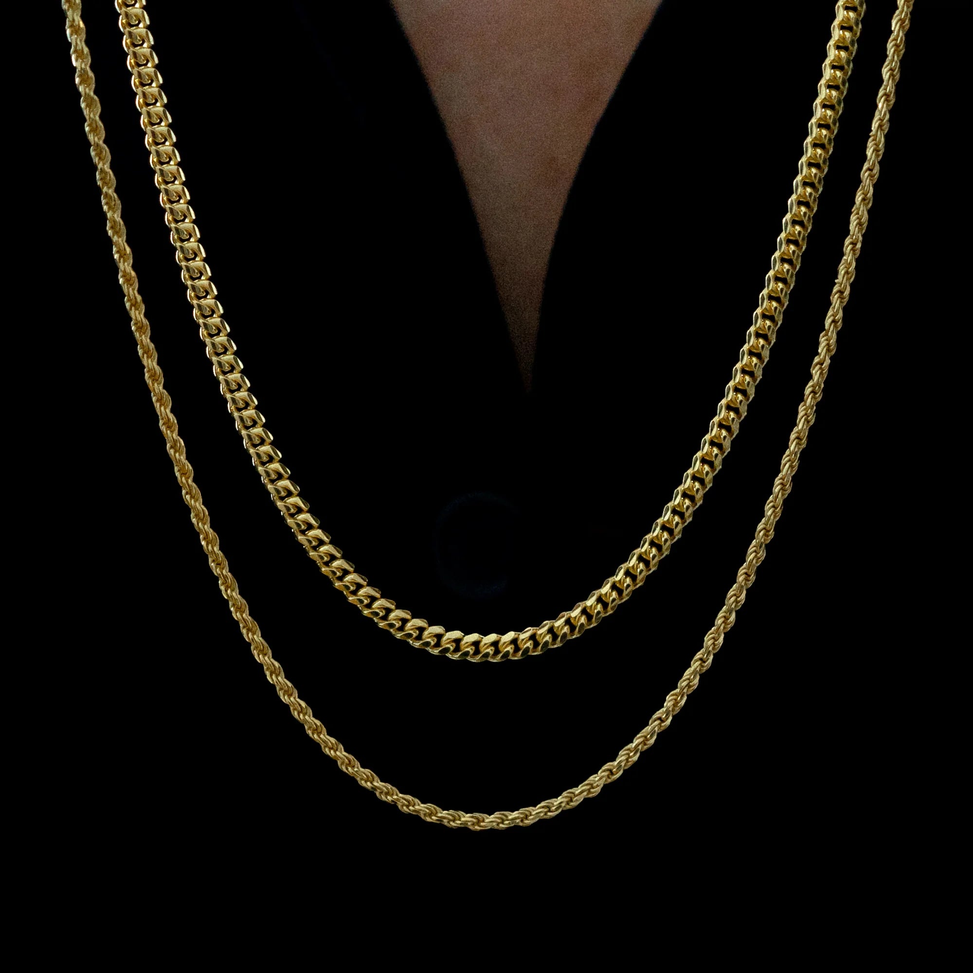 Cuban Rope Chain Stack Gold