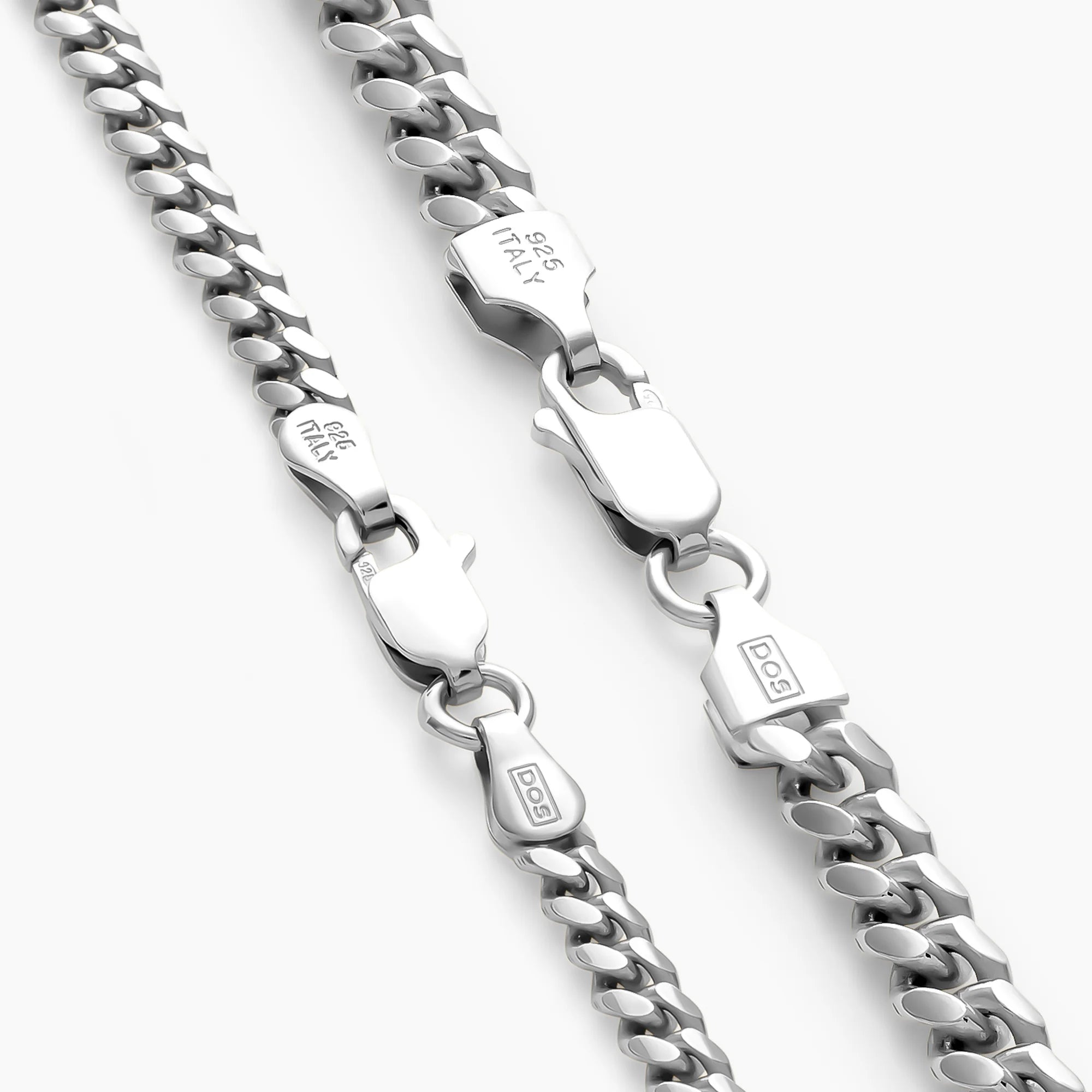 Clasps on the Cuban Chains in 925 Sterling Silver