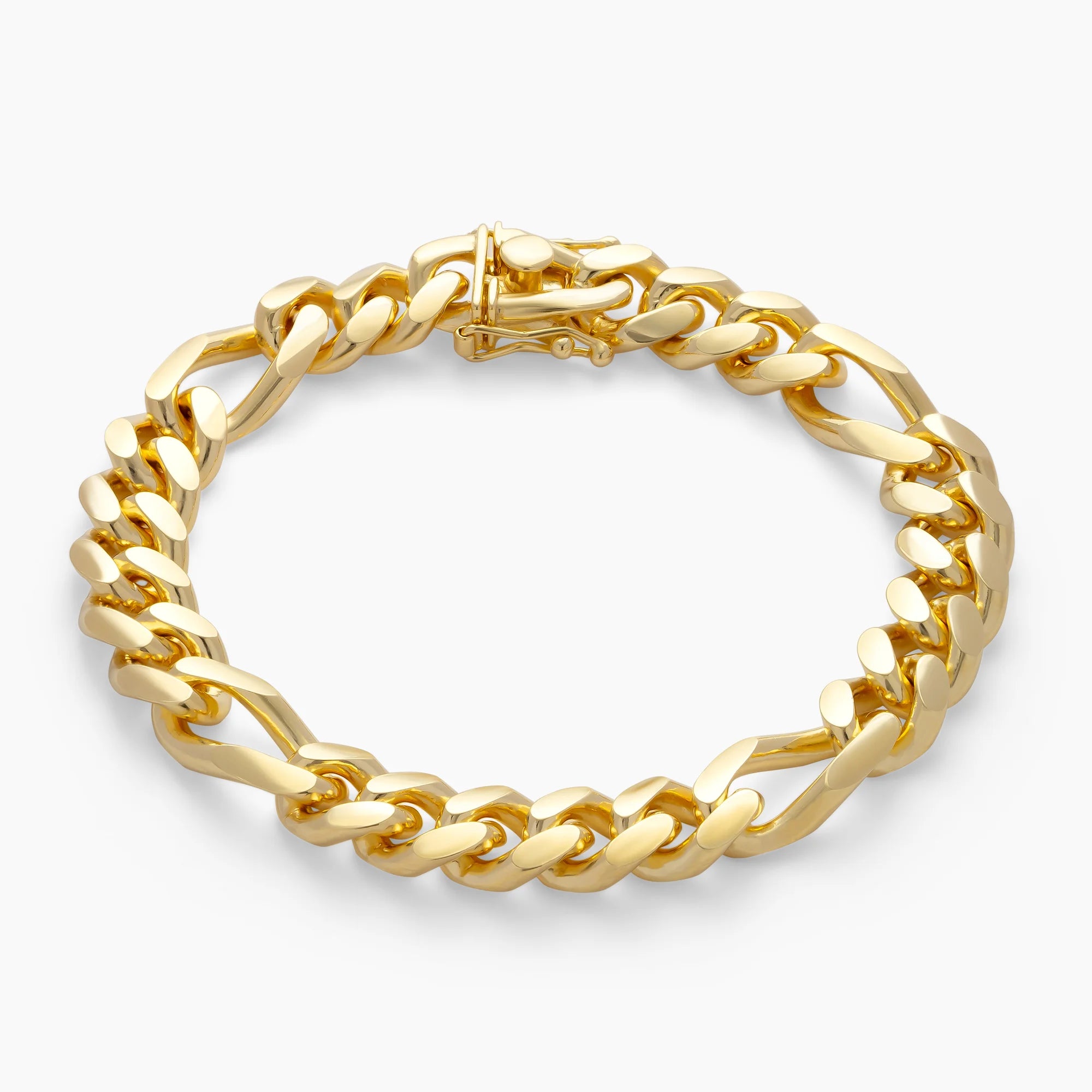 Figaro Bracelet 10mm in 18k Gold Vermeil