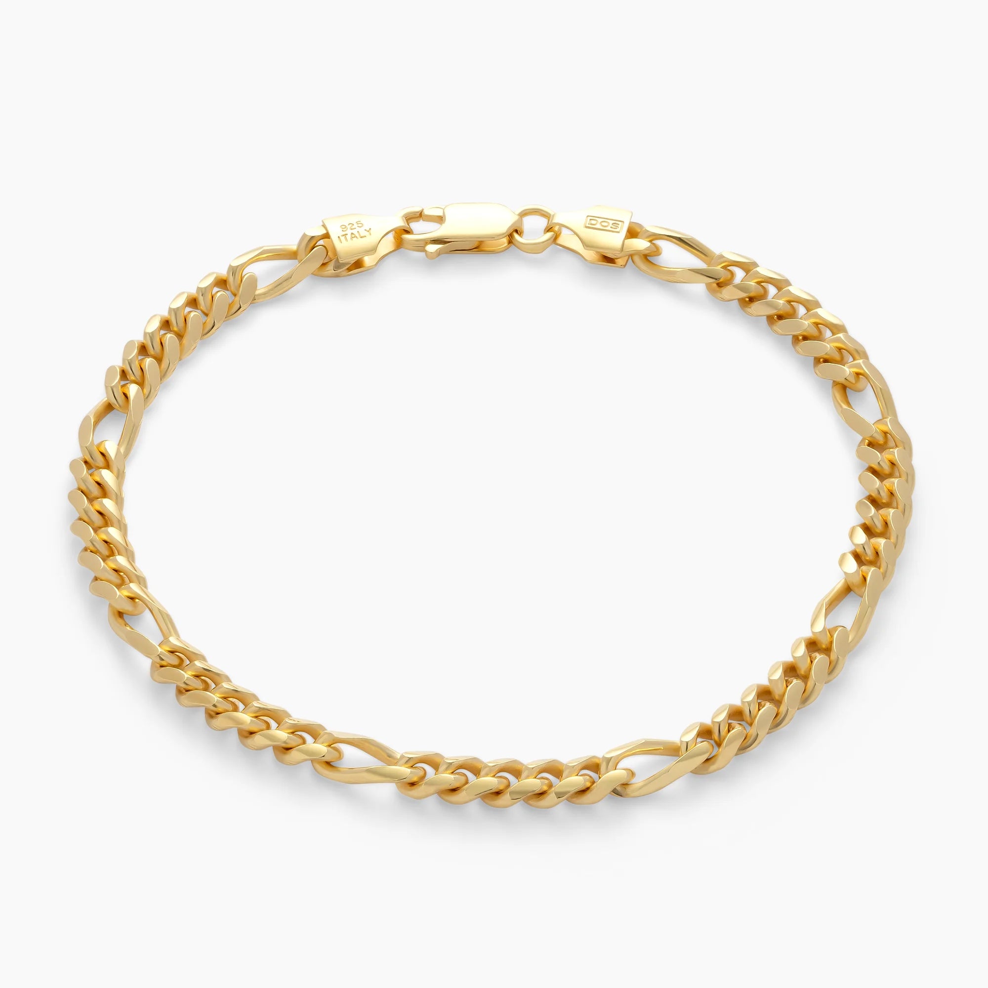 Figaro Bracelet 5mm in 18k Gold Vermeil