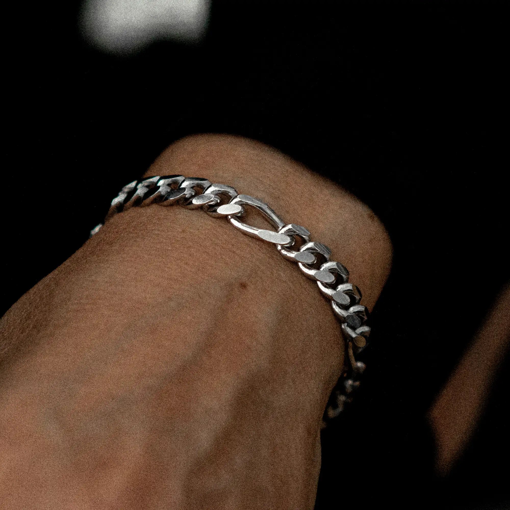 Figaro Bracelet 8mm Sterling Silver