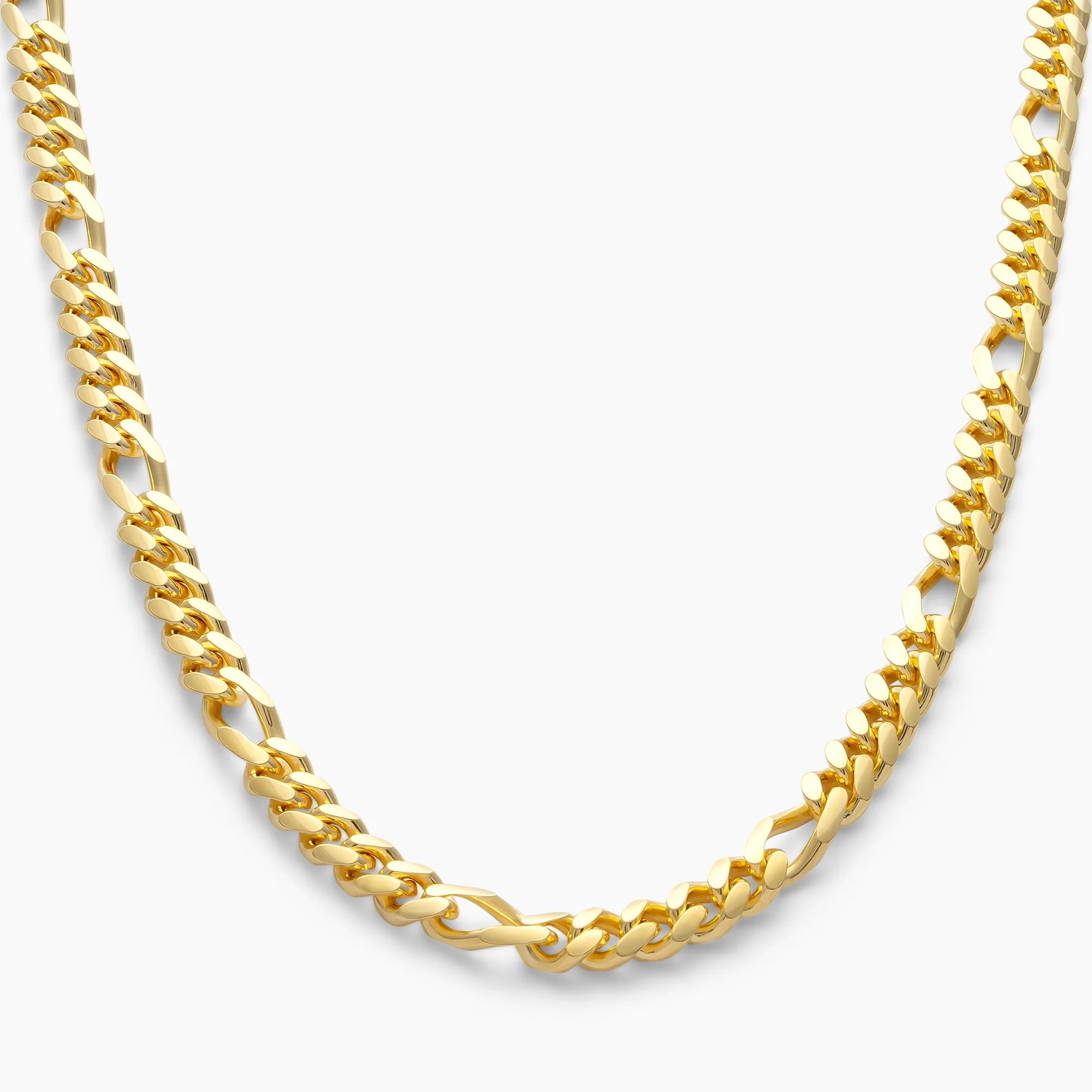 Figaro Chain 7mm in 18k Gold Vermeil