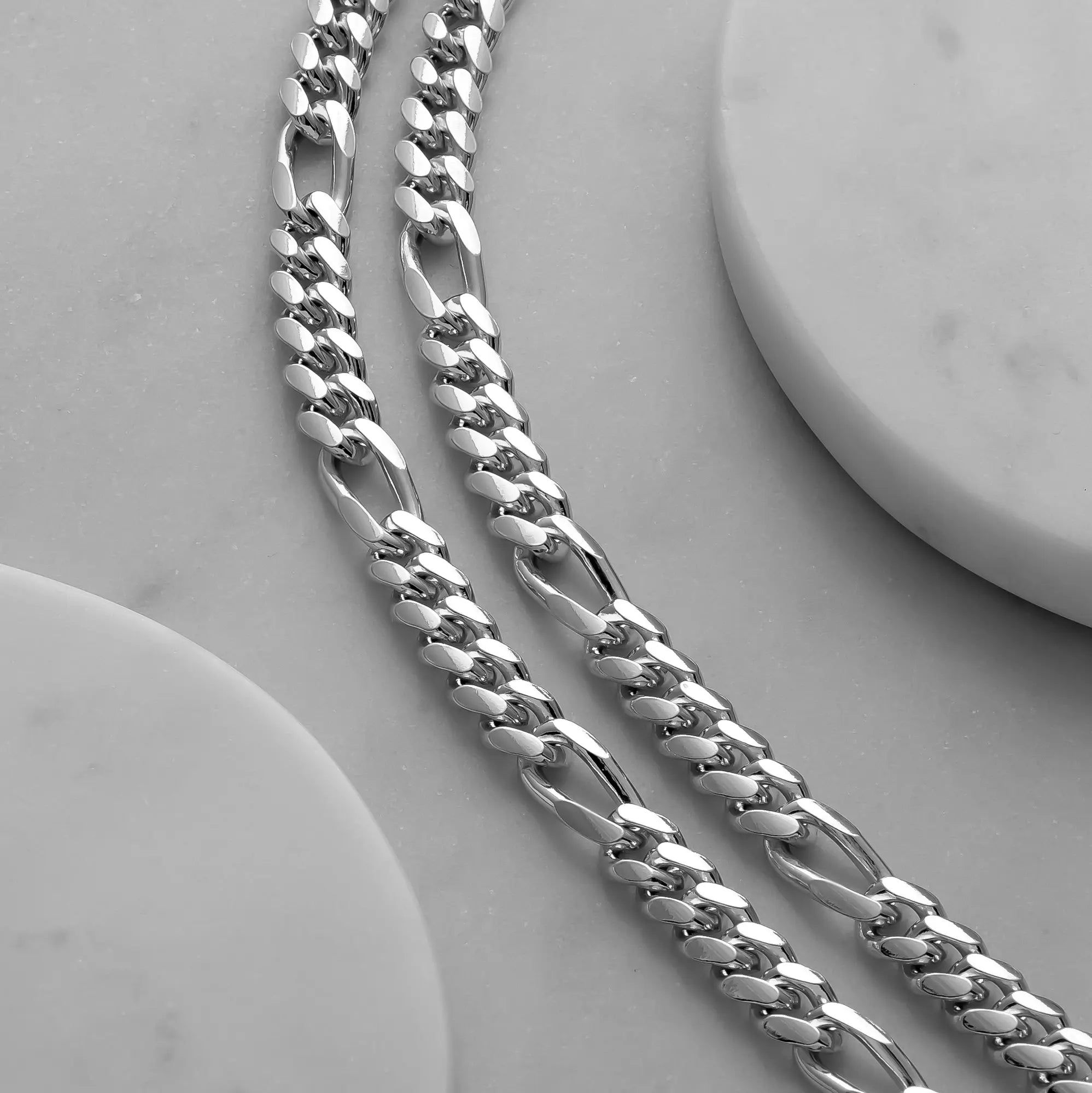 7mm Figaro Chain Silver