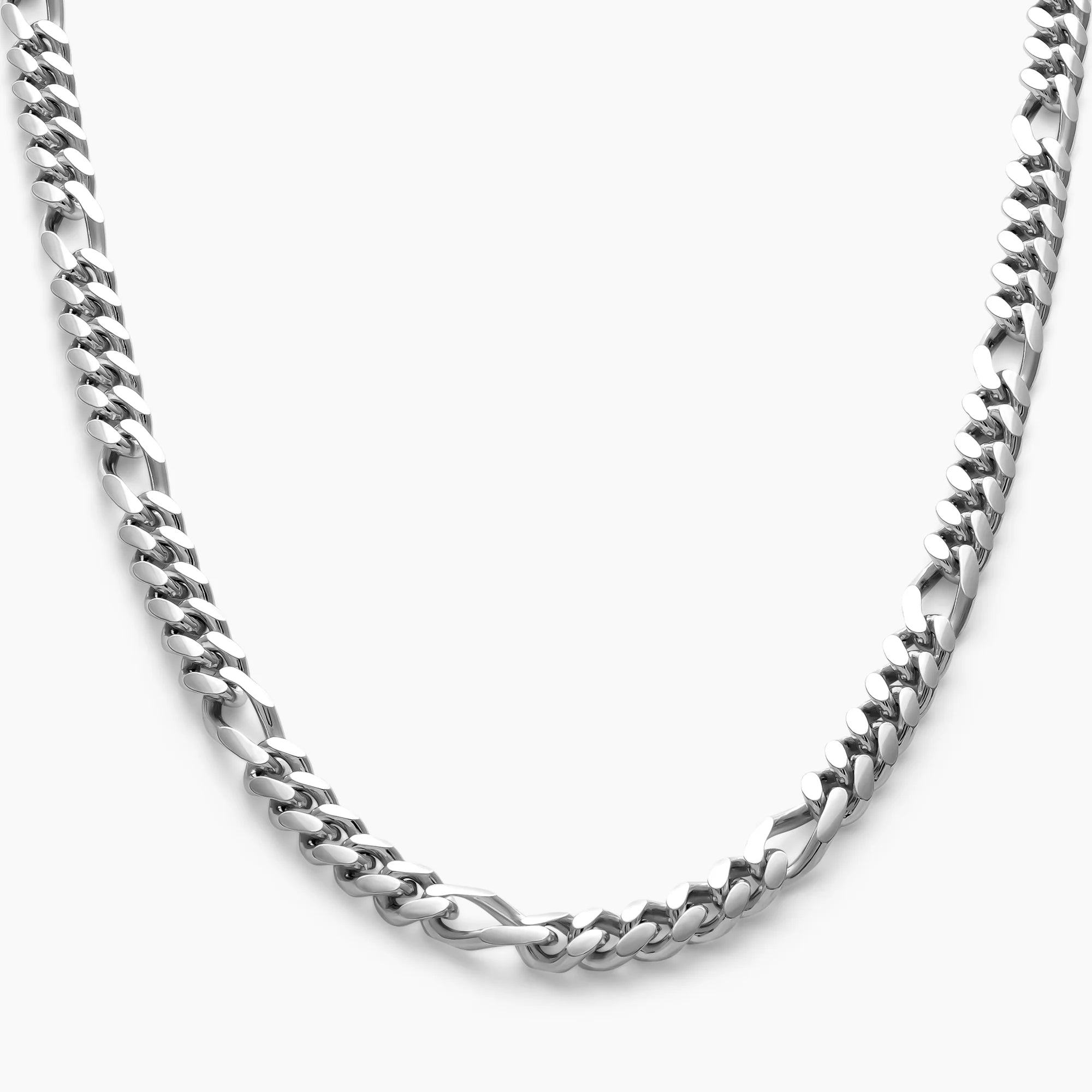 Figaro Chain 7mm in 925 Sterling Silver