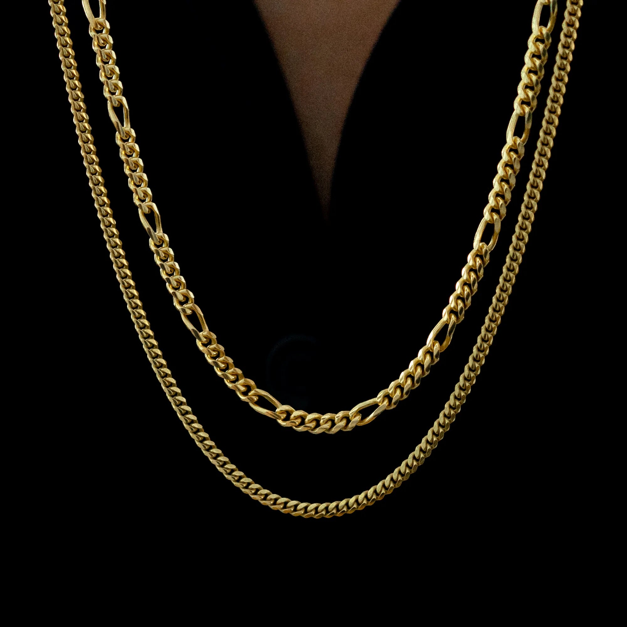 Figaro Cuban Chain Stack Gold