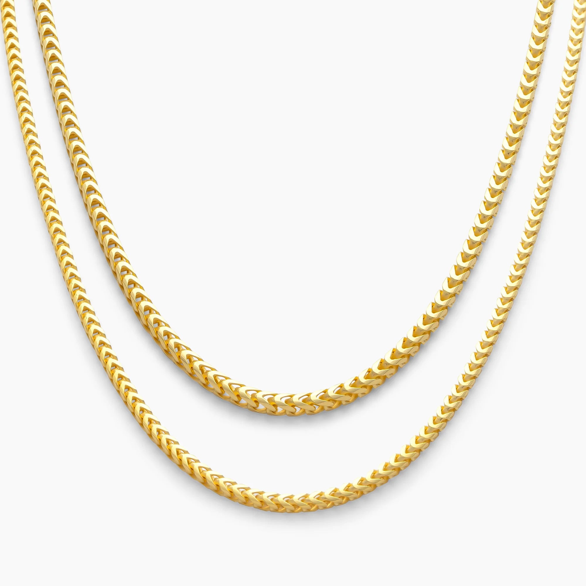 Franco Chain Stack in 18k Gold Vermeil