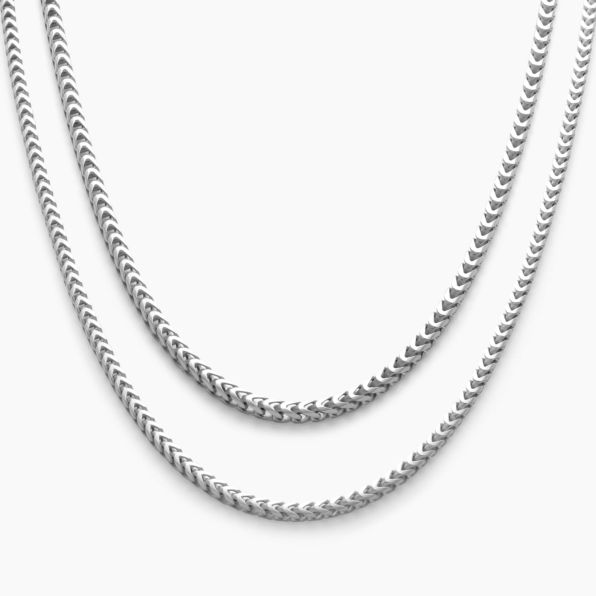 Franco Chain Stack in 925 Sterling Silver