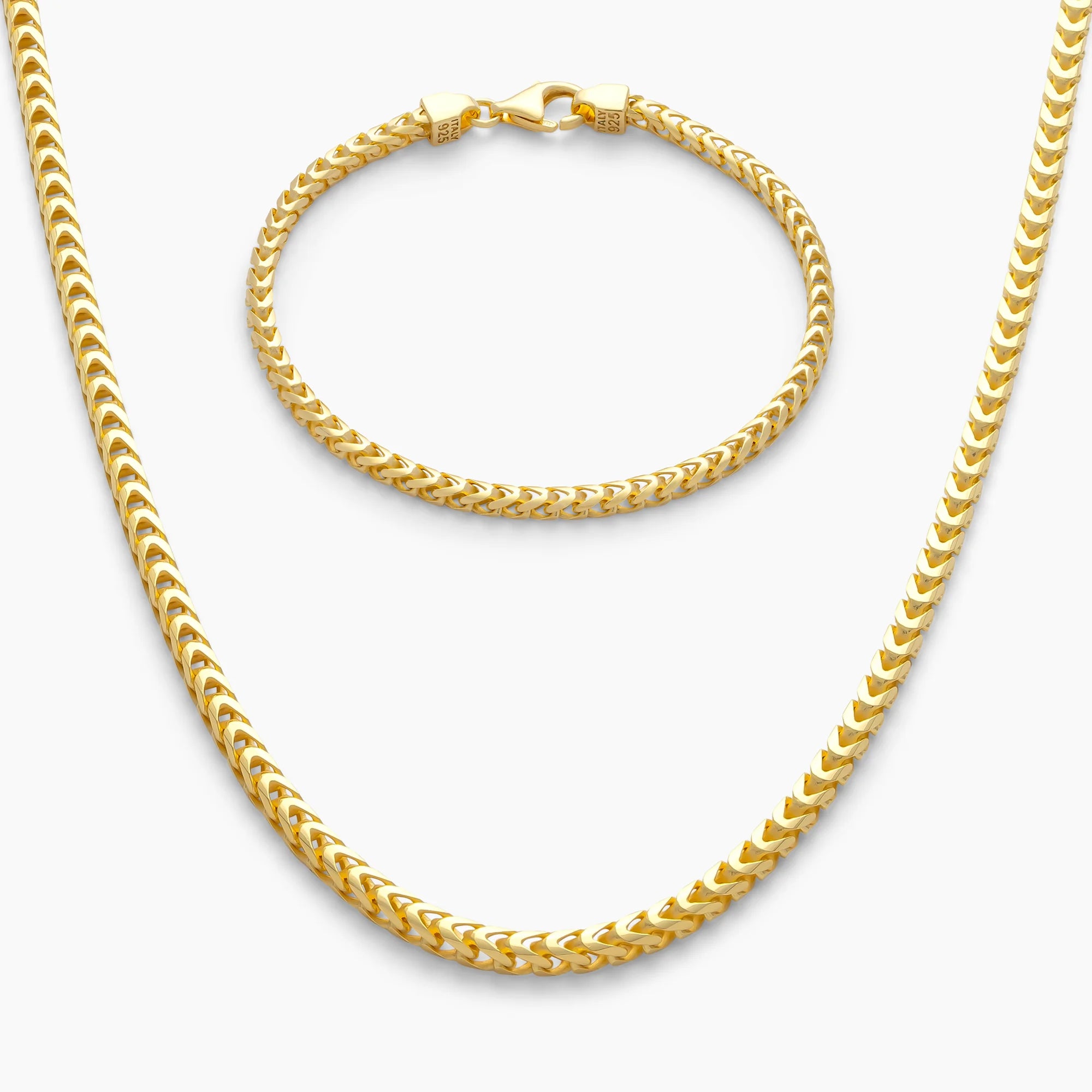 Franco Chain Set 3mm in 18k Gold Vermeil