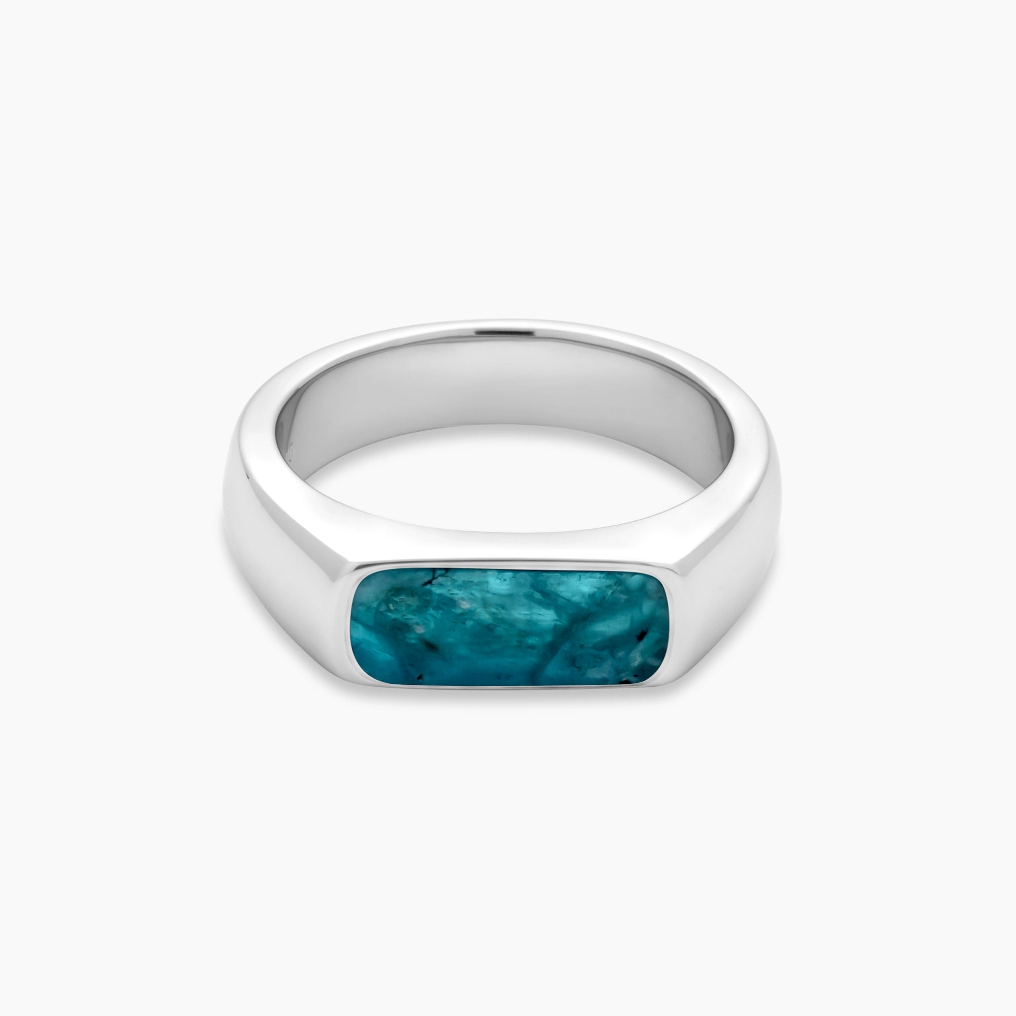 Mini Apatite Signet Ring Sterling Silver