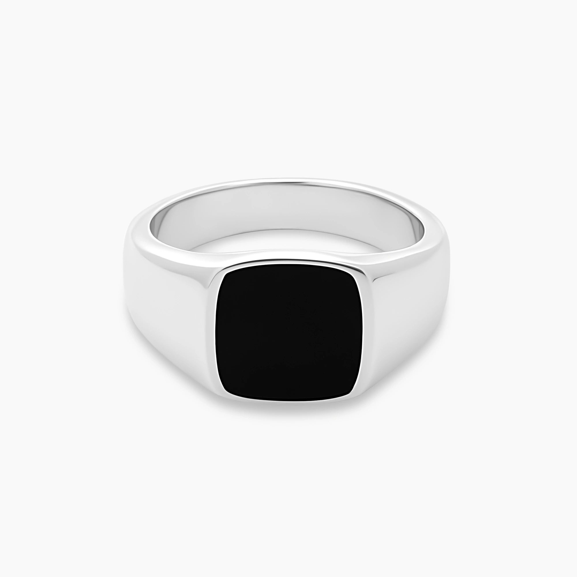 Onyx Signet Ring 12mm Sterling Silver