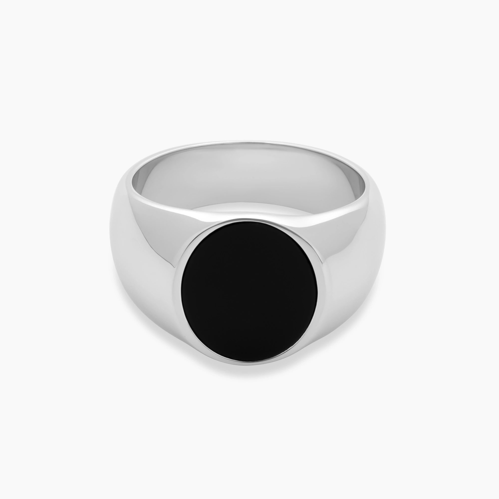 Oval Onyx Signet Ring 15mm Sterling Silver