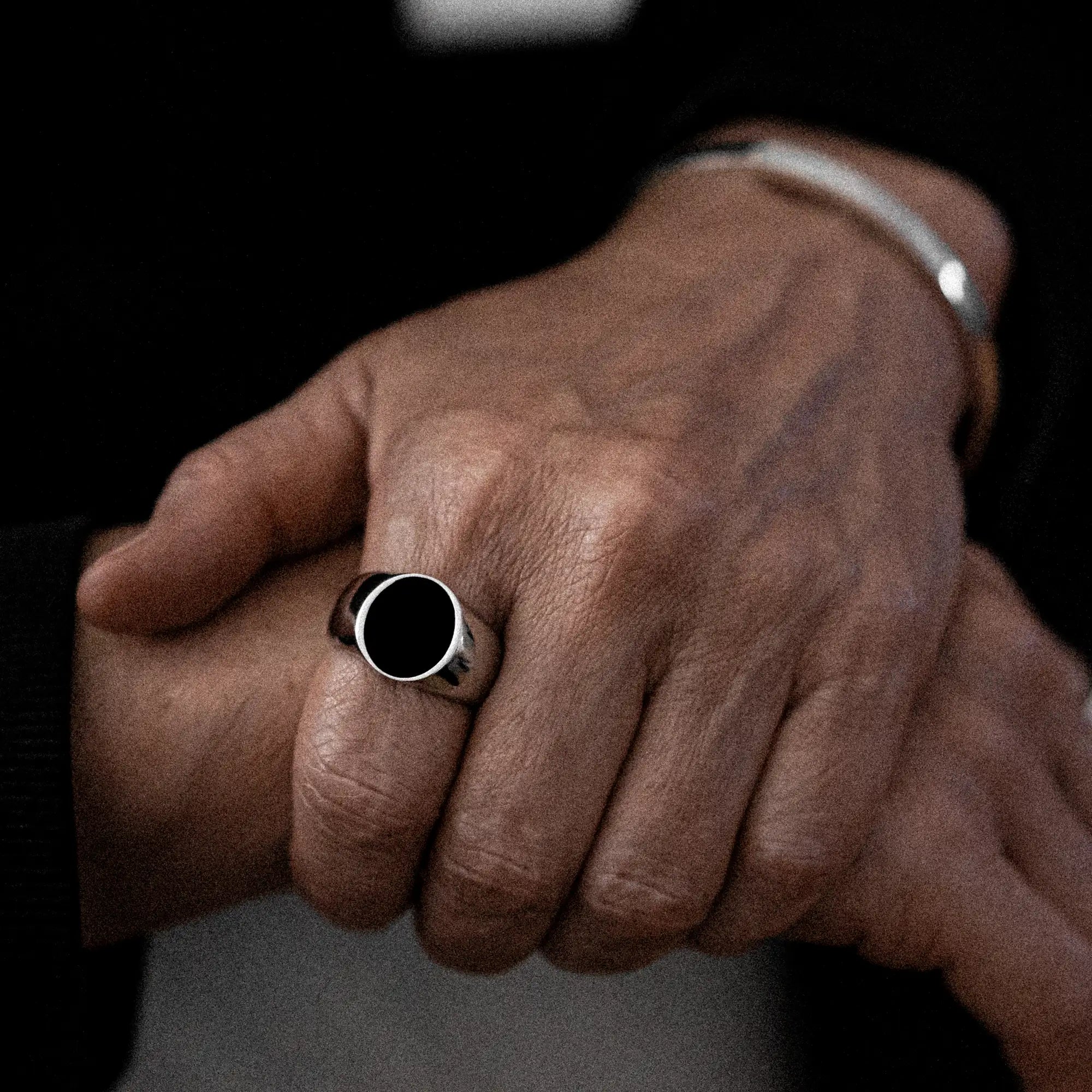 Oval Onyx Signet Ring Sterling Silver