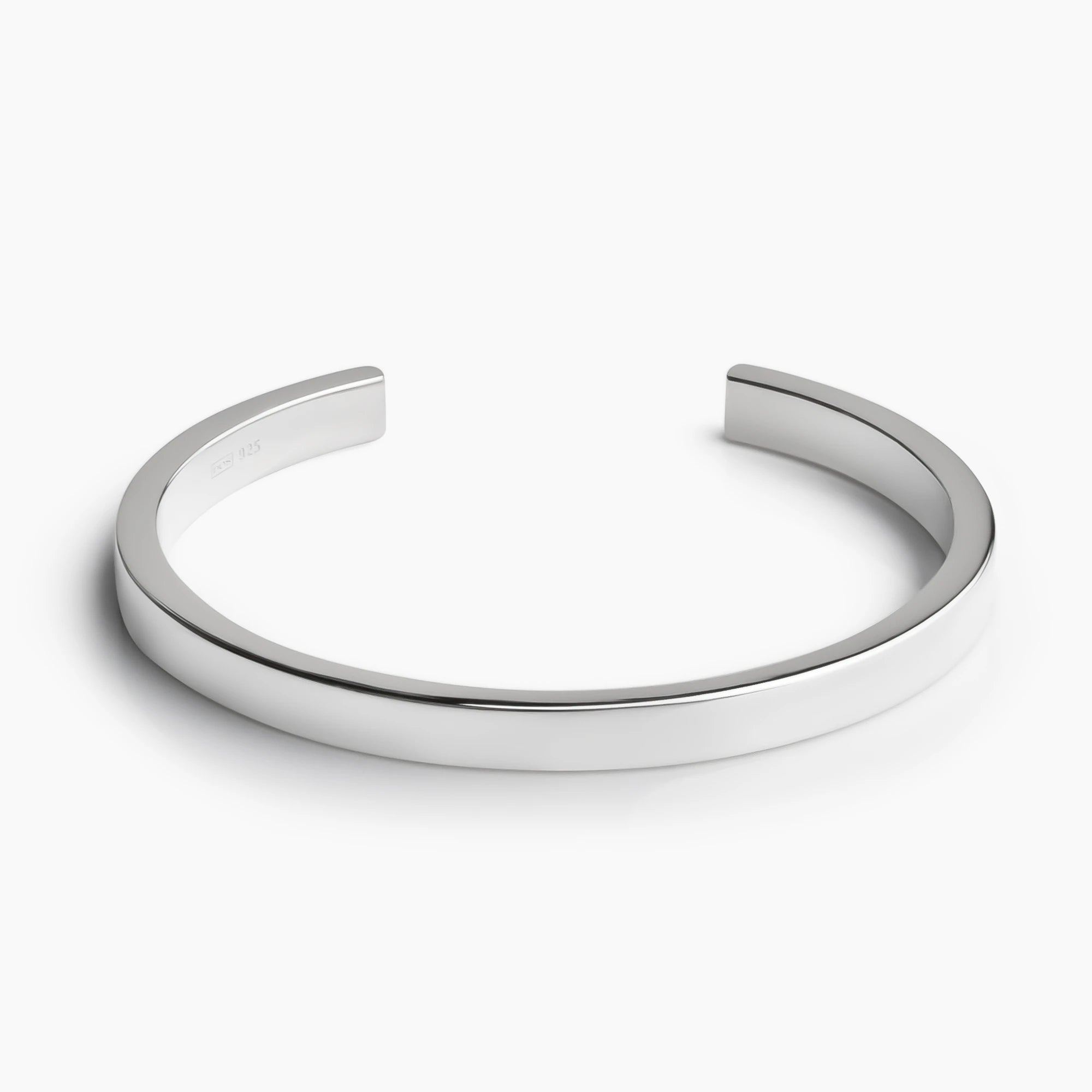 Polished Cuff Bracelet 6mm in 925 Sterling Silver