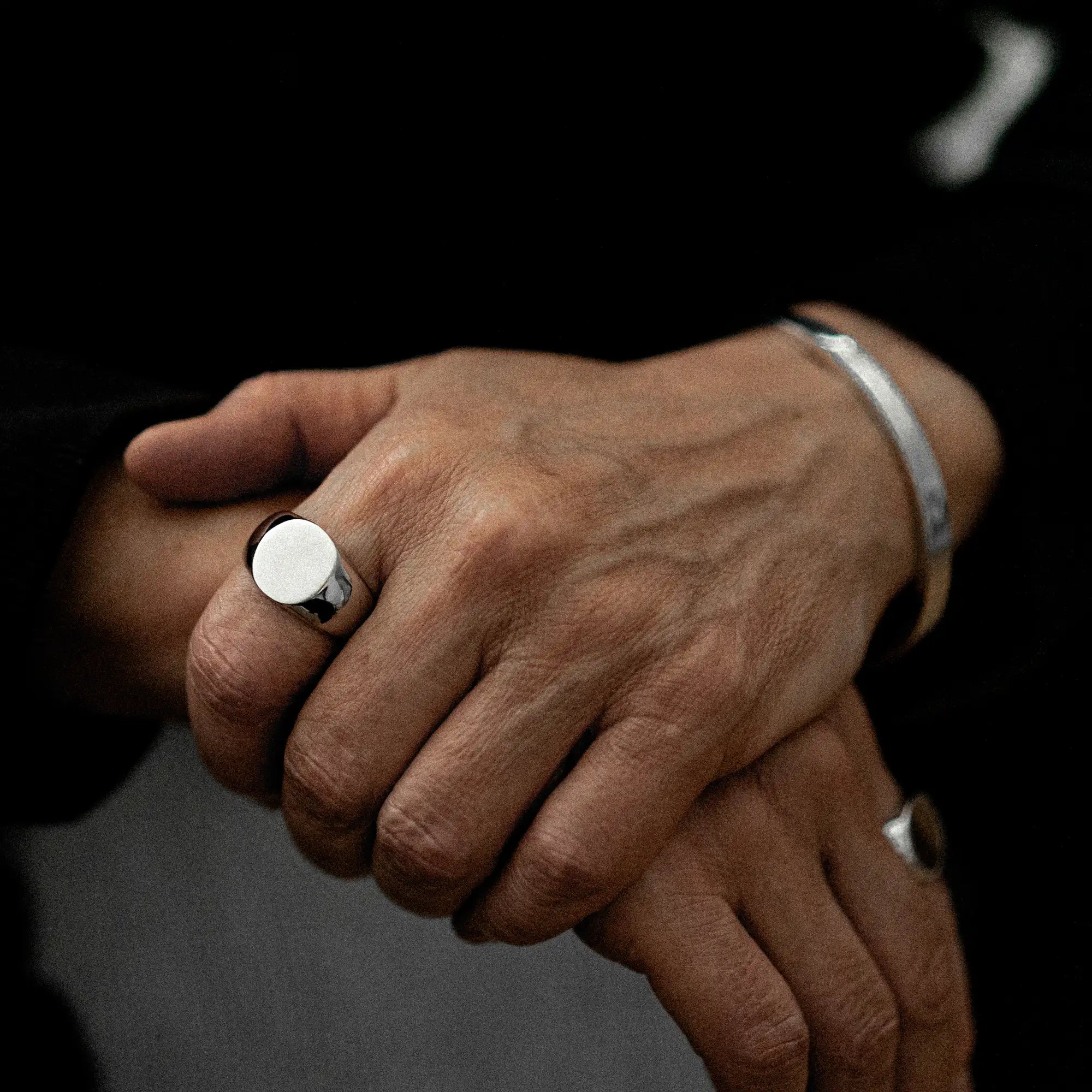 Polished Oval Signet Ring Sterling Silver