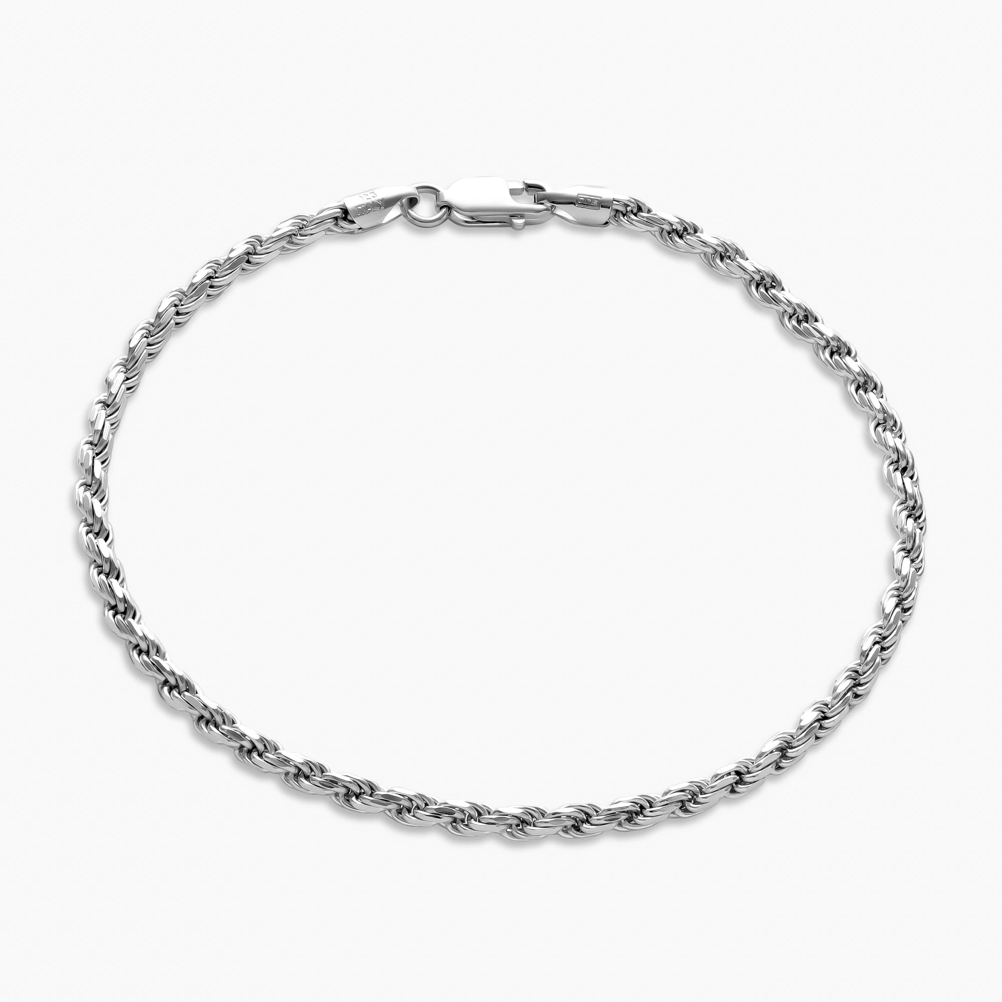 Rope Bracelet 2.5mm Sterling Silver