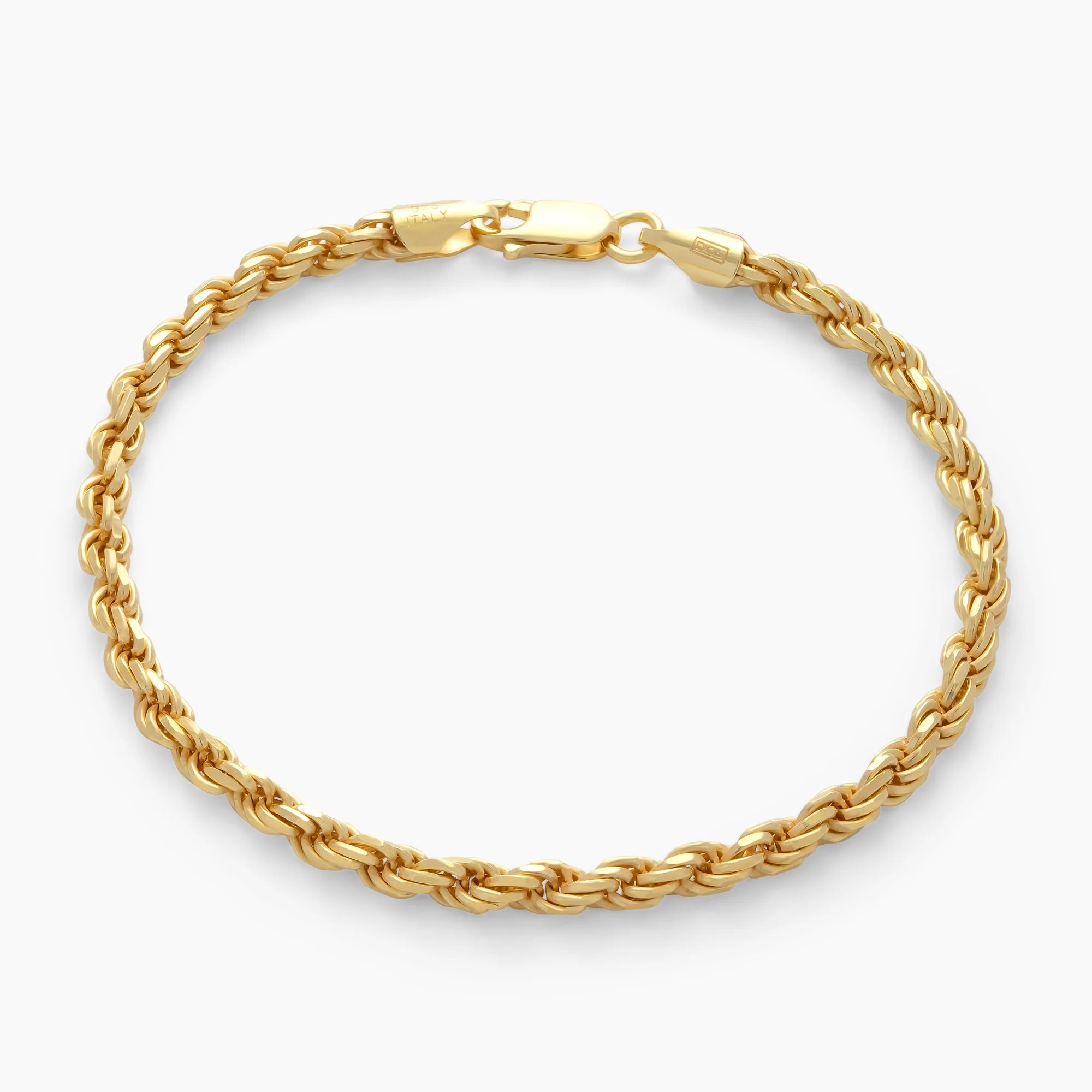 Rope Bracelet 4mm in 18k Gold Vermeil