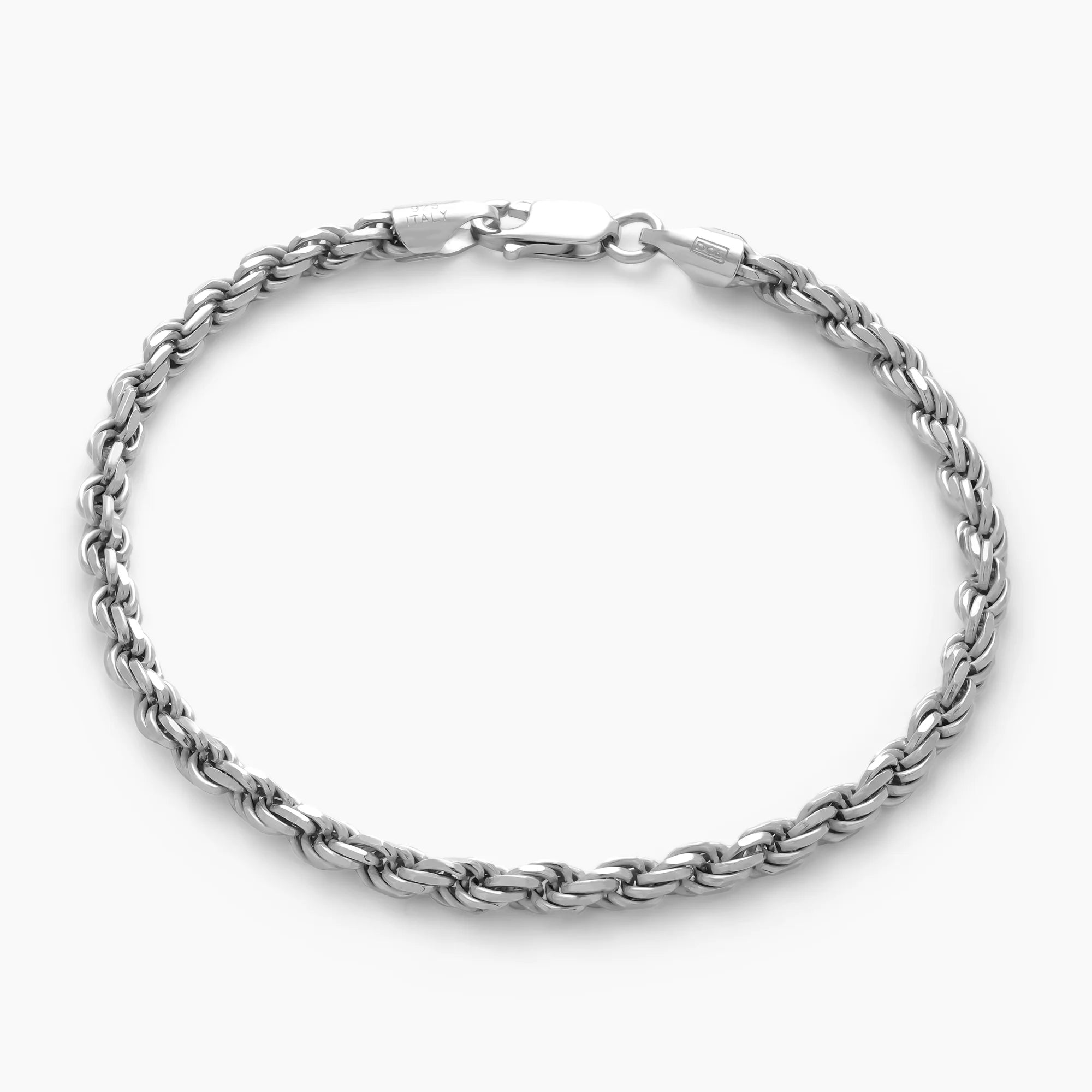 Rope Bracelet 4mm in 925 Sterling Silver