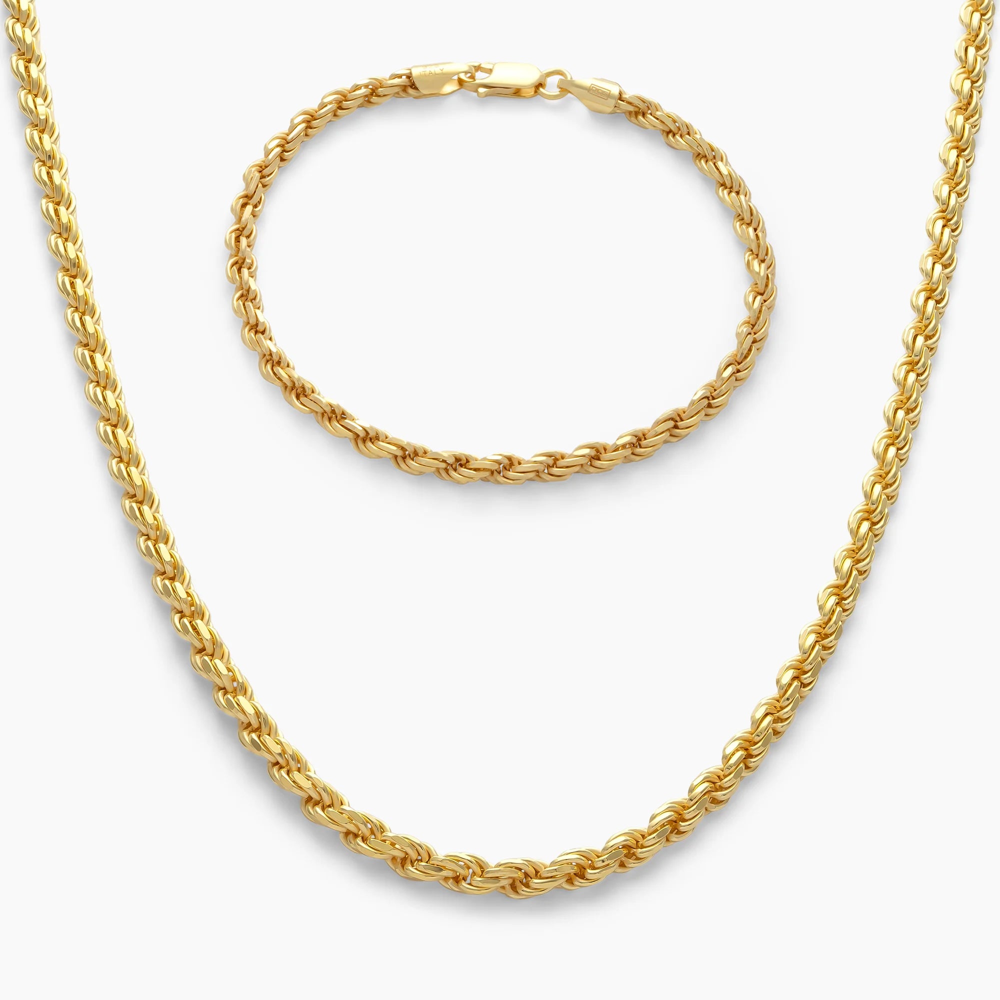 Rope Chain Set 4mm in 18k Gold Vermeil