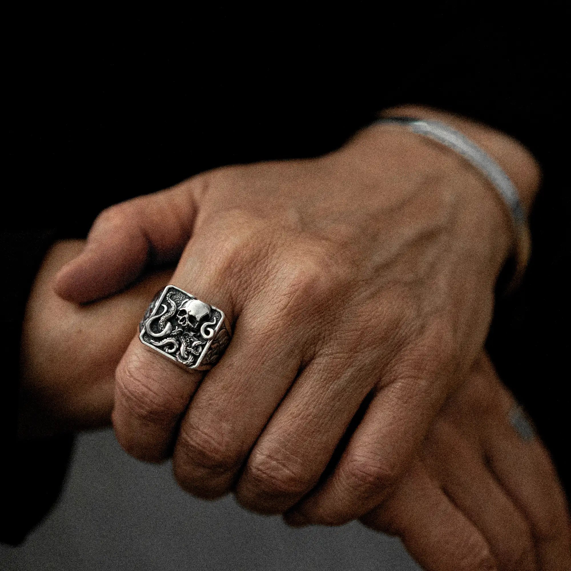 Skull Octopus Ring 925 Sterling Silver