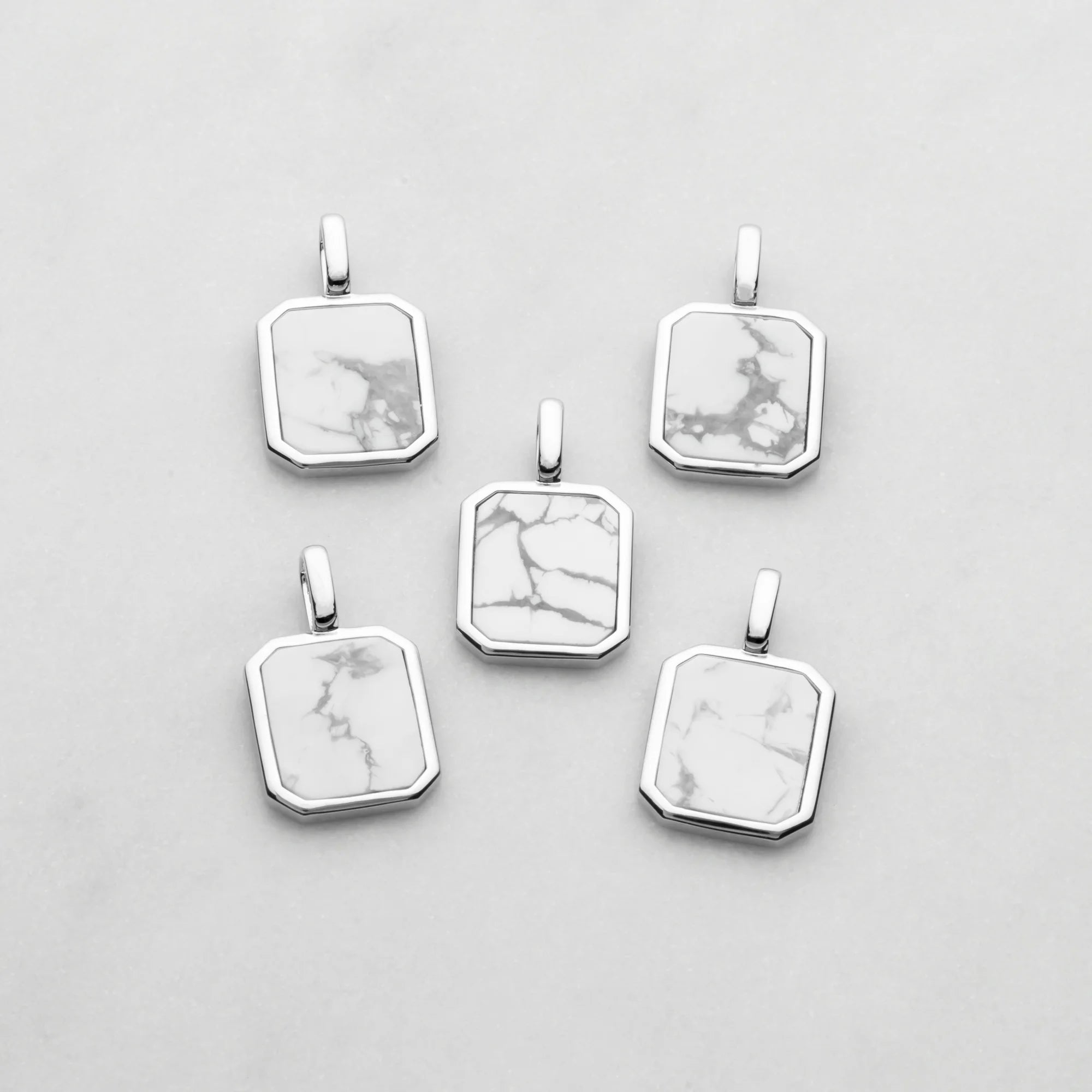 Sterling Silver Howlite Pendants